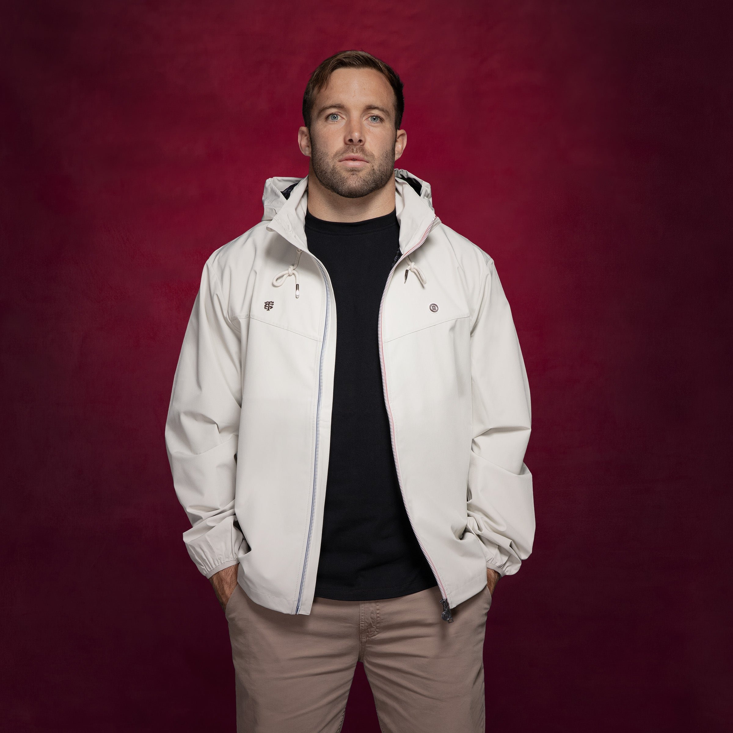 High-neck zippered jacket SERGE BLANCO White