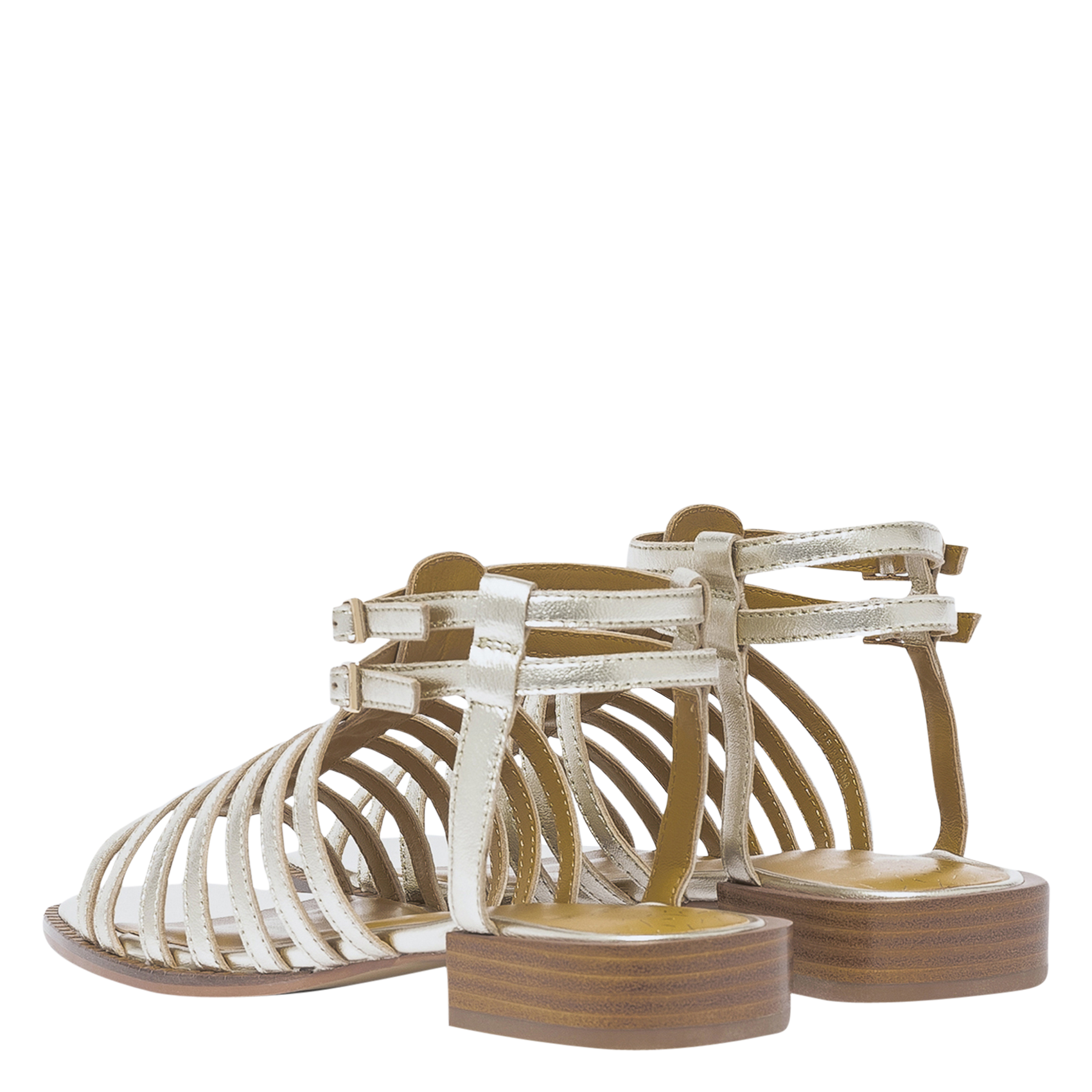 Platte, Glanzende Leren Sandalen Nappa Metal Platine Bocage - Dames | Place  des Tendances