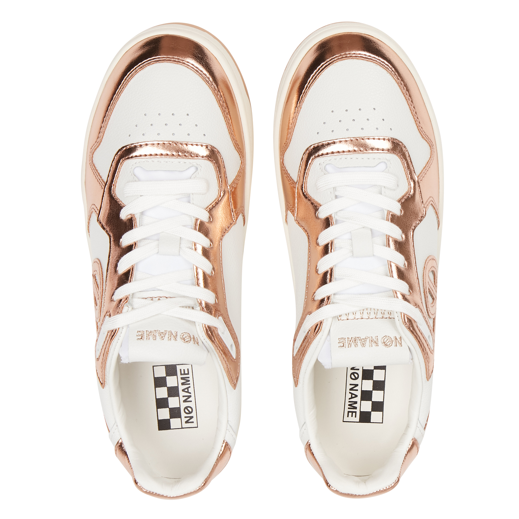 Low-top recycled leather-blend sneakers NO NAME White