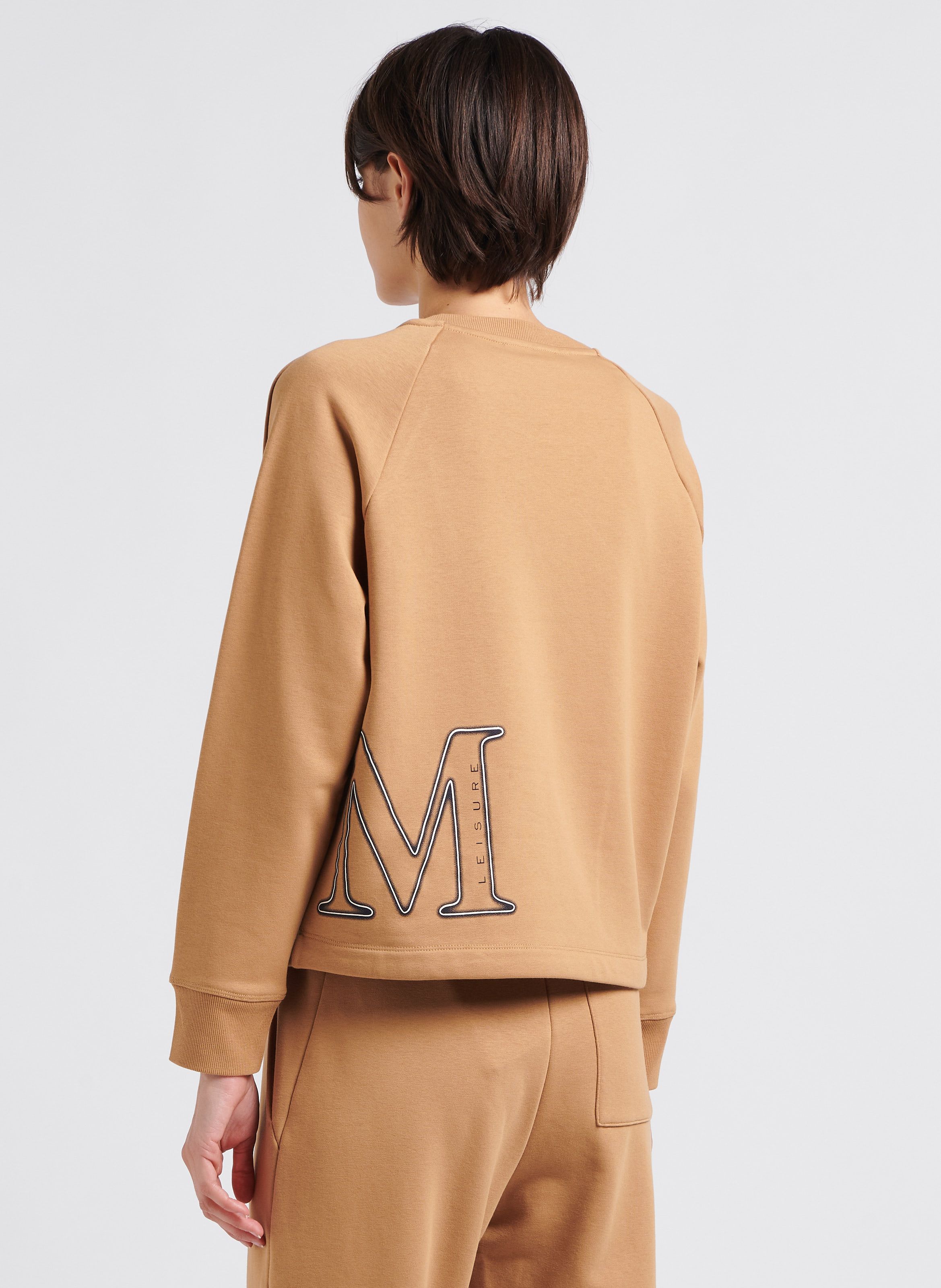 Cropped Round-neck Cotton-blend Sweater Chameau Max Mara Leisure