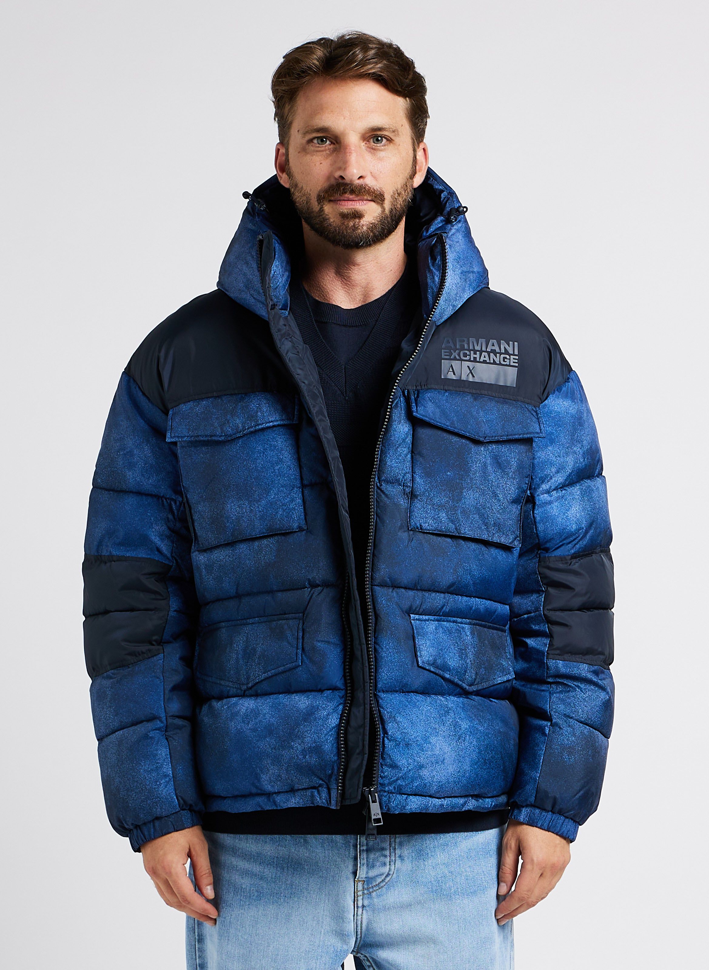 Armani navy outlet jacket