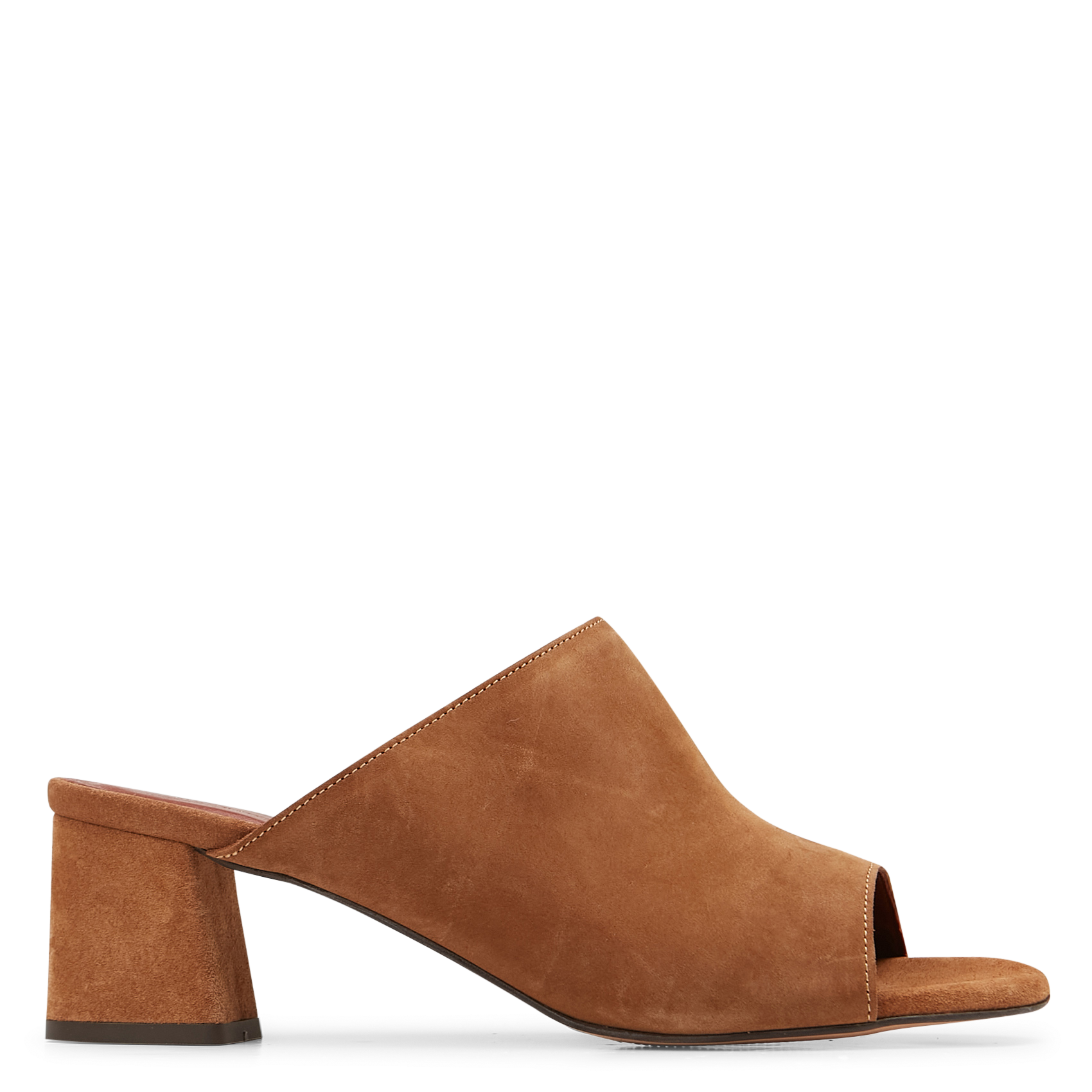 Halfhoge instappers van veloursleer met hak ANONYMOUS COPENHAGEN Bruin