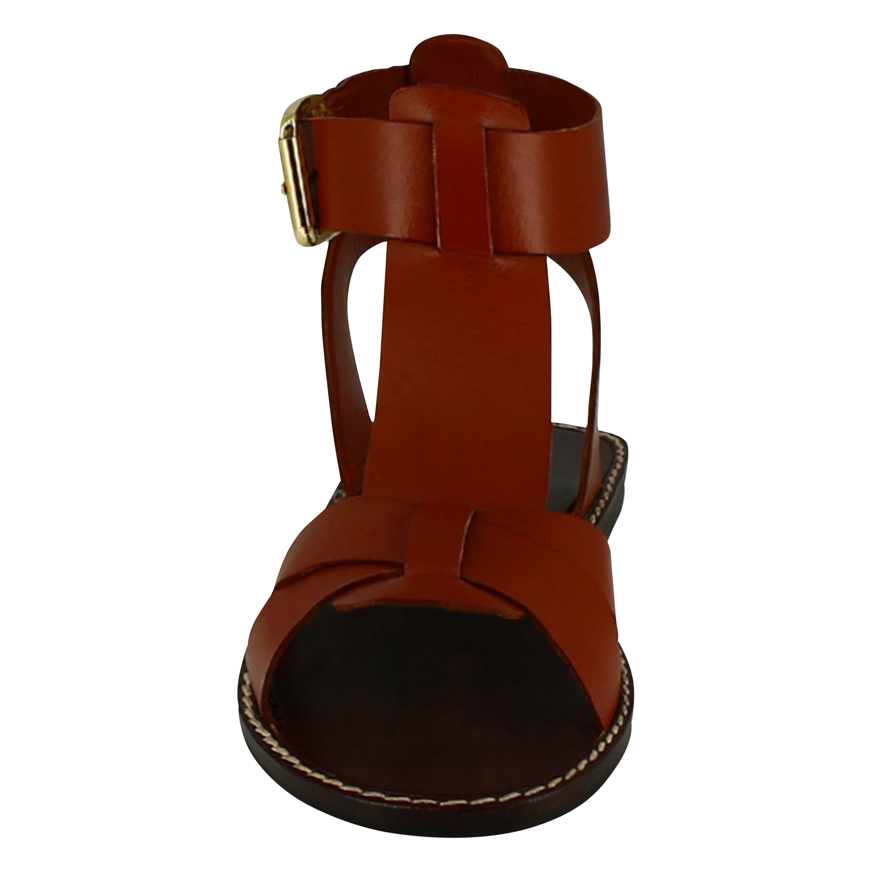 Sandales plates en cuir JONAK Marron