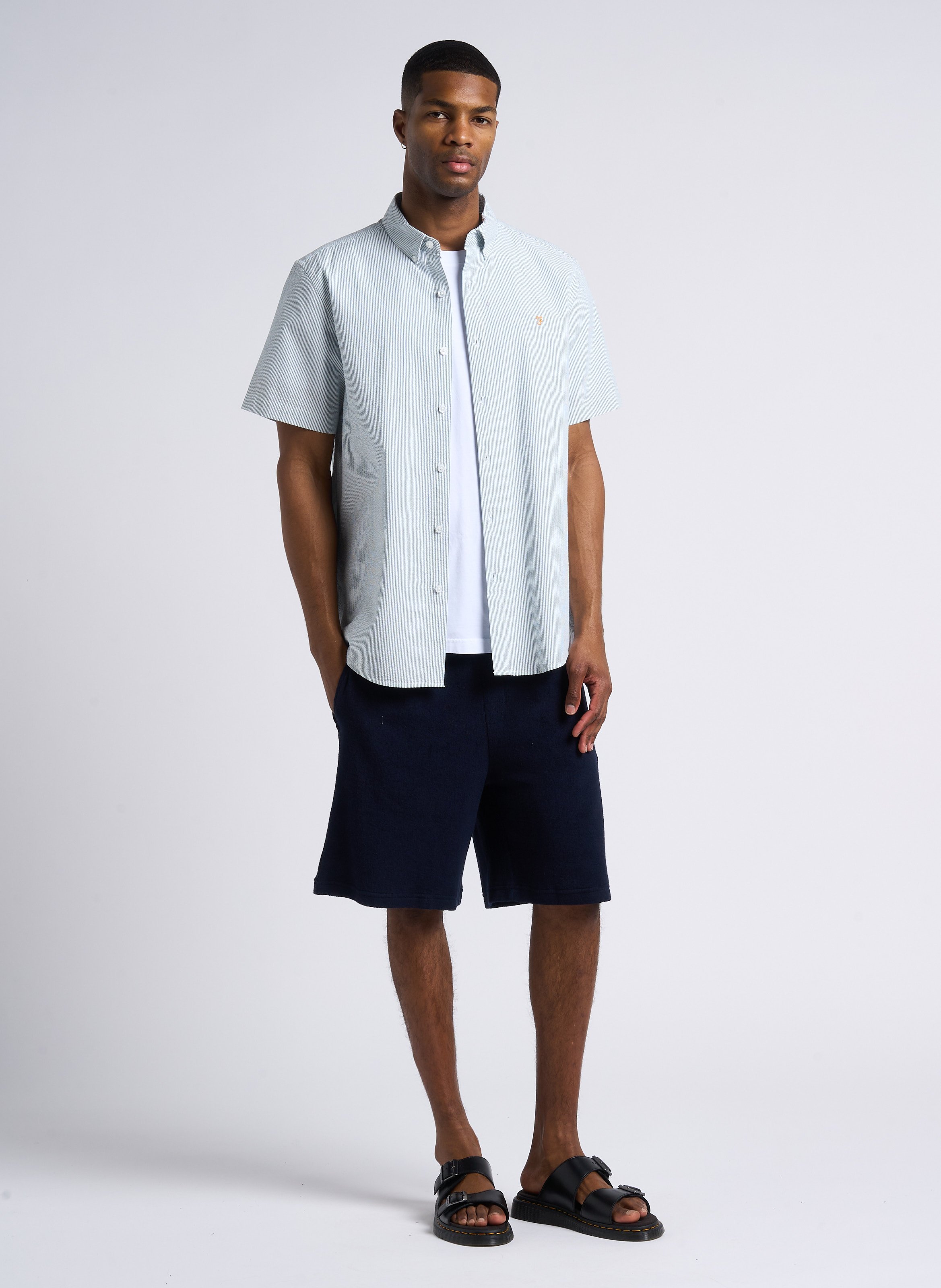 Chemise col classique en coton bio FARAH Vert