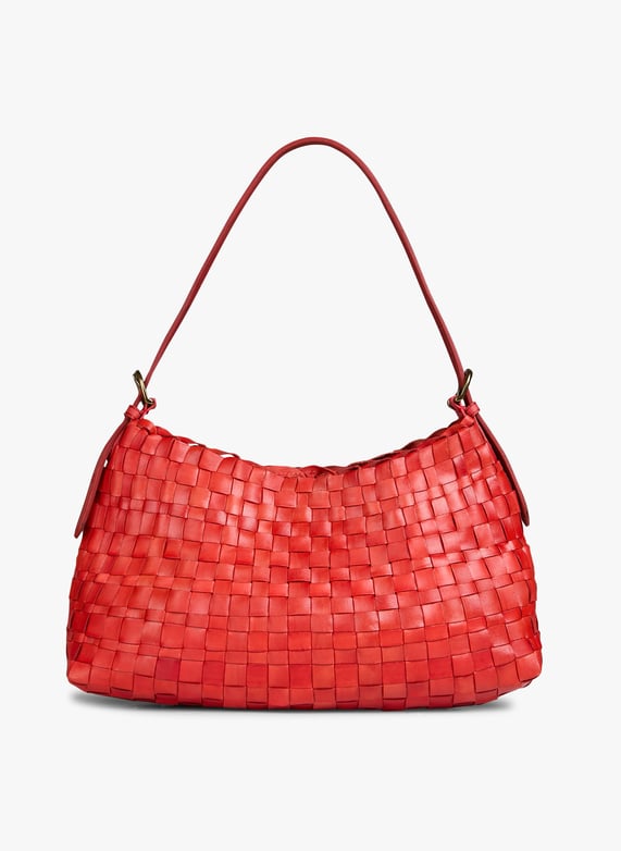 ショルダーバッグ・ポシェット DRAGON DIFFUSION Women Shoulder Bags 8022 POPPYRED Red Woven leather shoulder bag Poppy red Dragon Diffusion