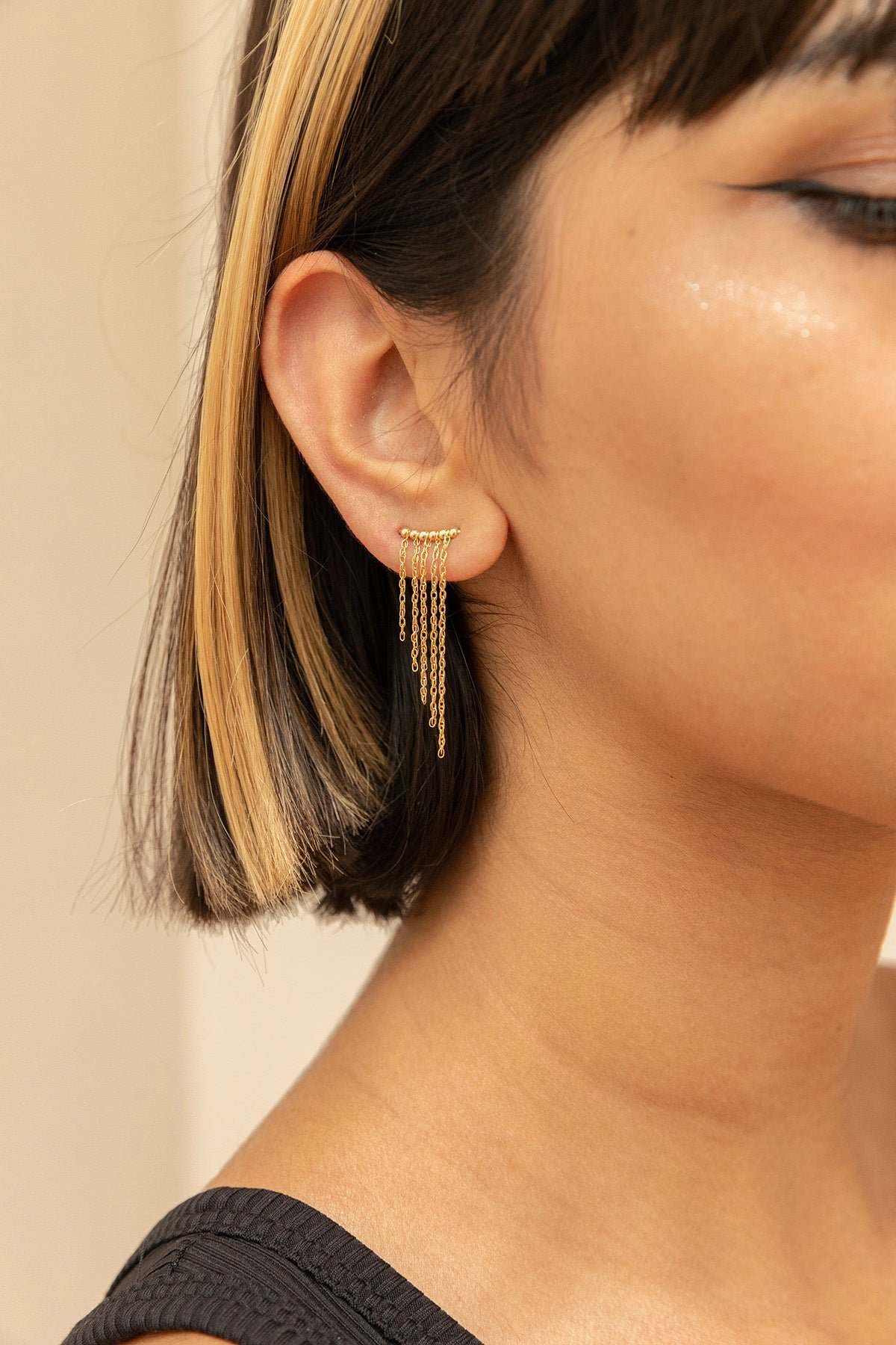 Small fringe ear climber Golden