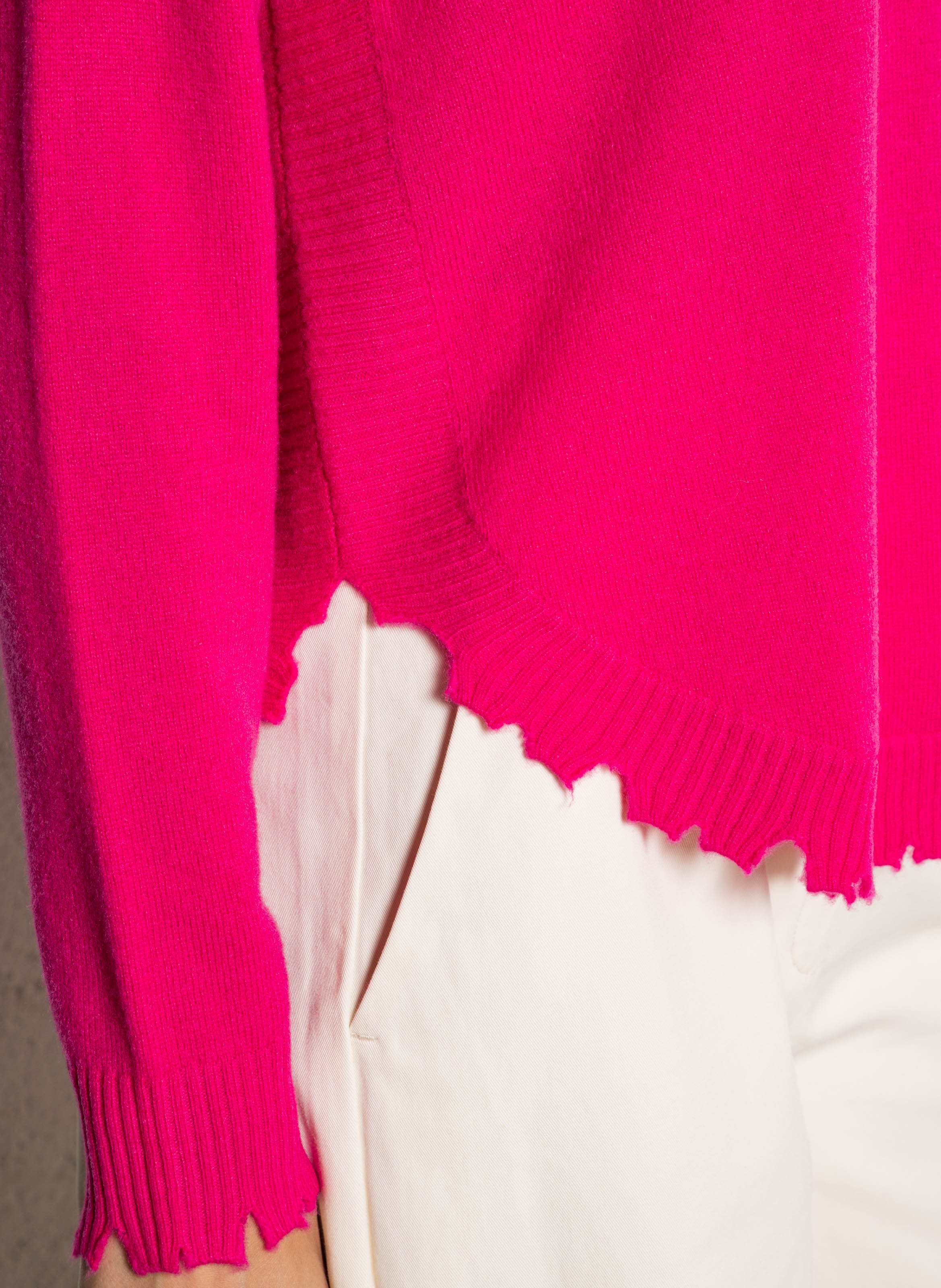 Pull oversize en cachemire maillé KUJTEN Rose