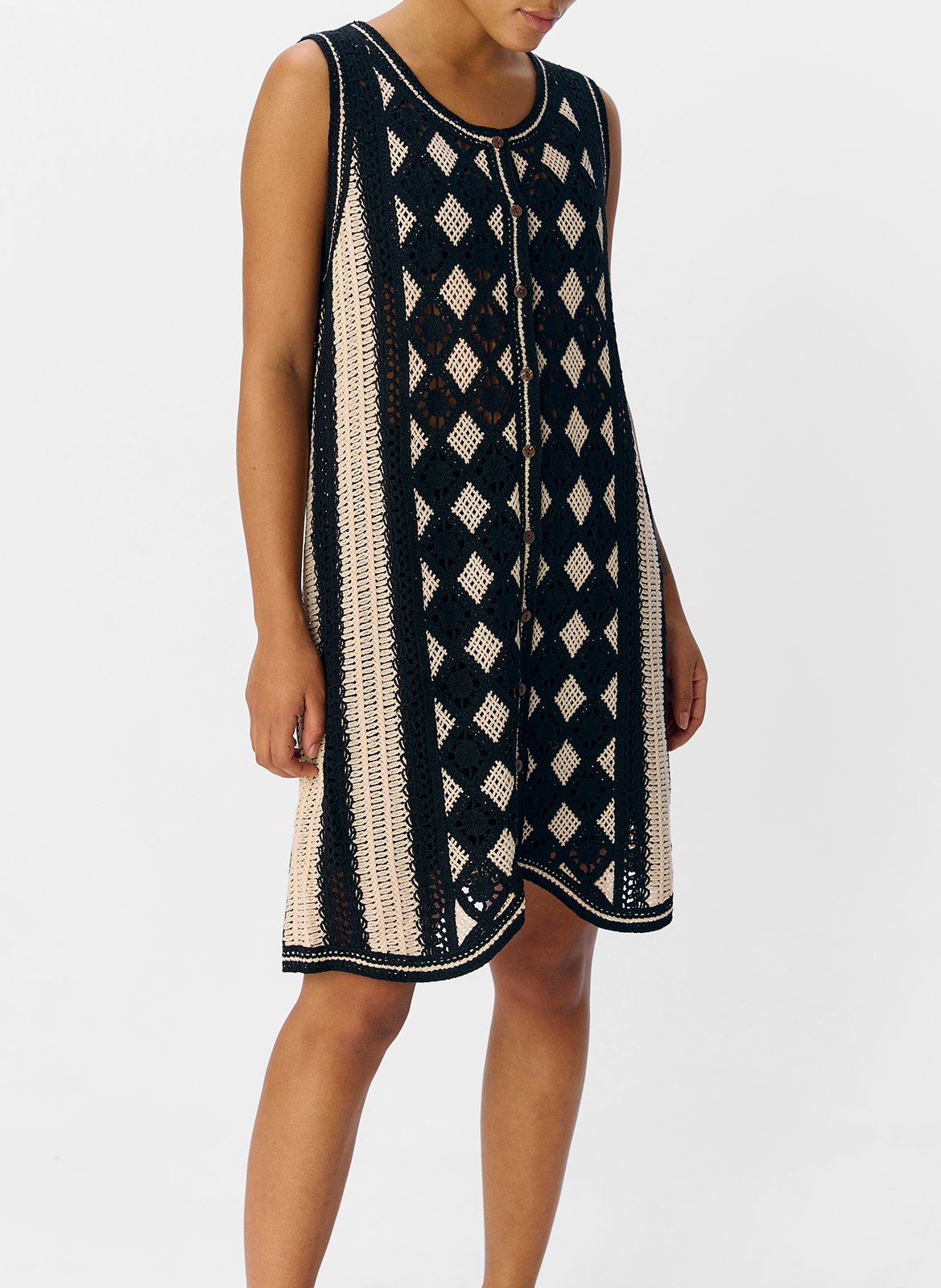 Short dress in blended organic cotton OBJECT Beige