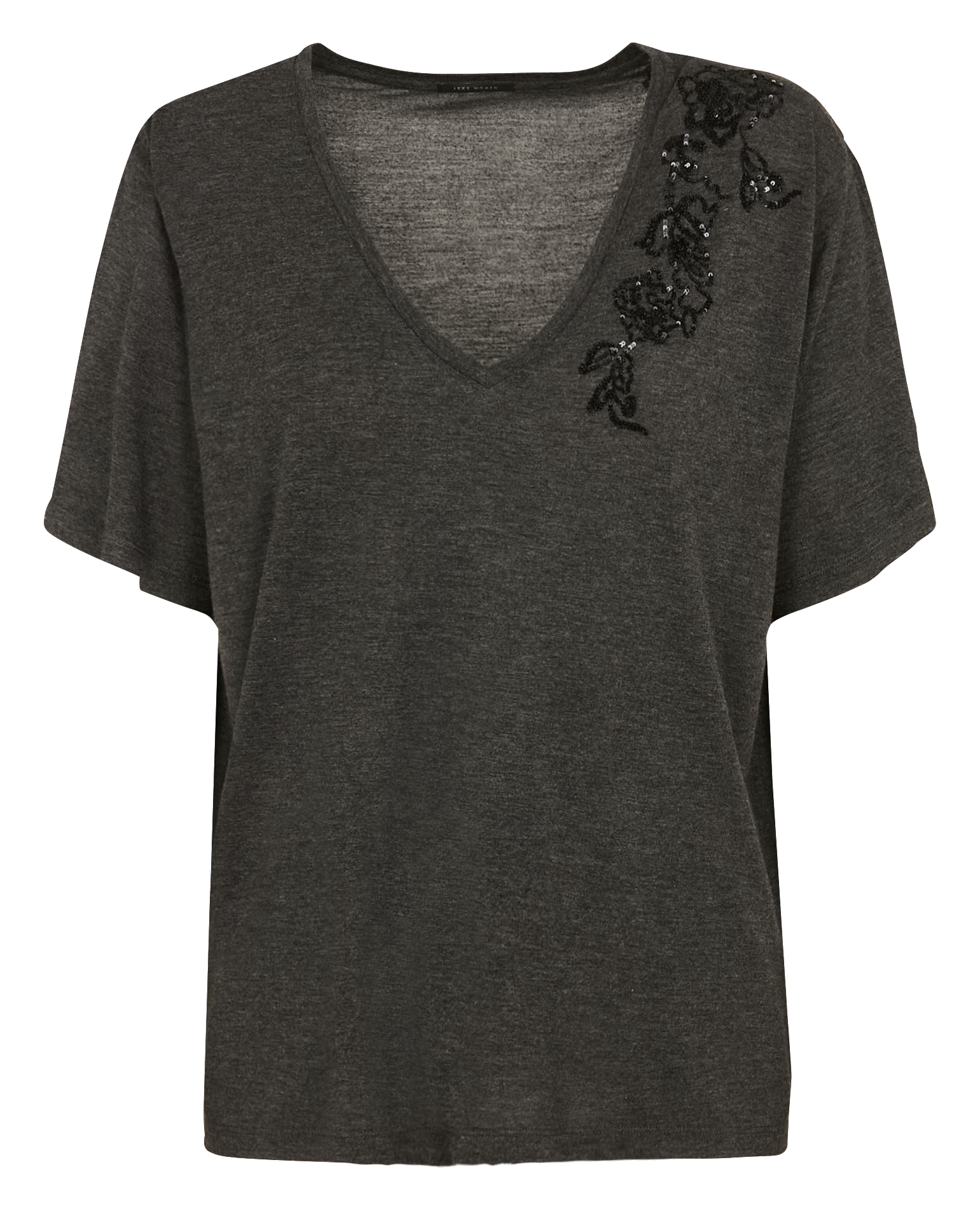 Top aus Crêpe mit V-Ausschnitt IKKS Grau