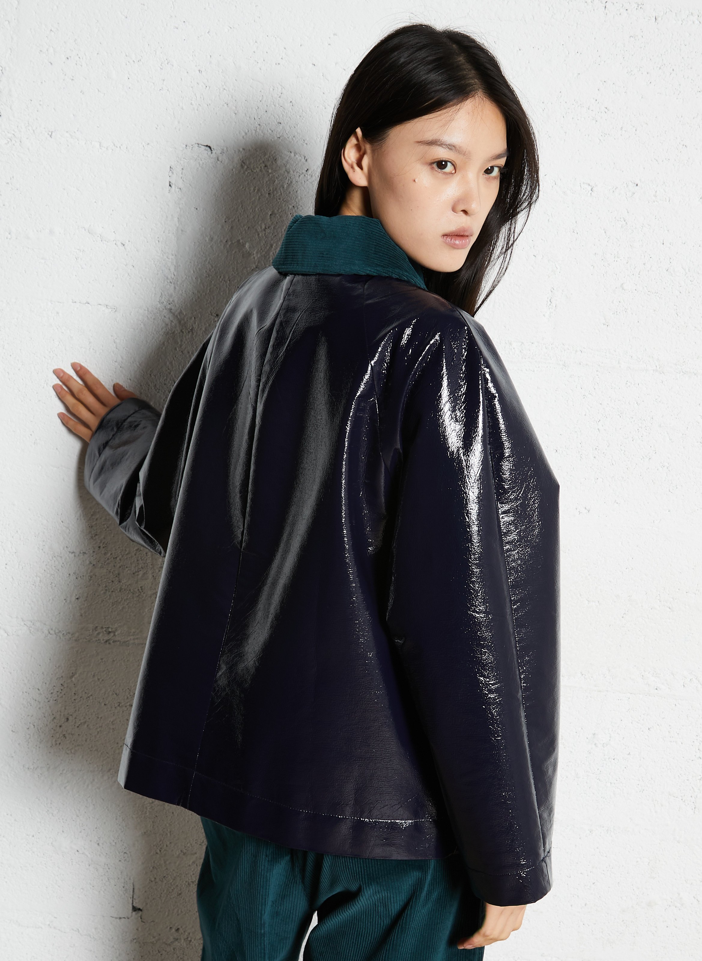 Oversized jasje met klassieke kraag SUZIE WINKLE Blauw