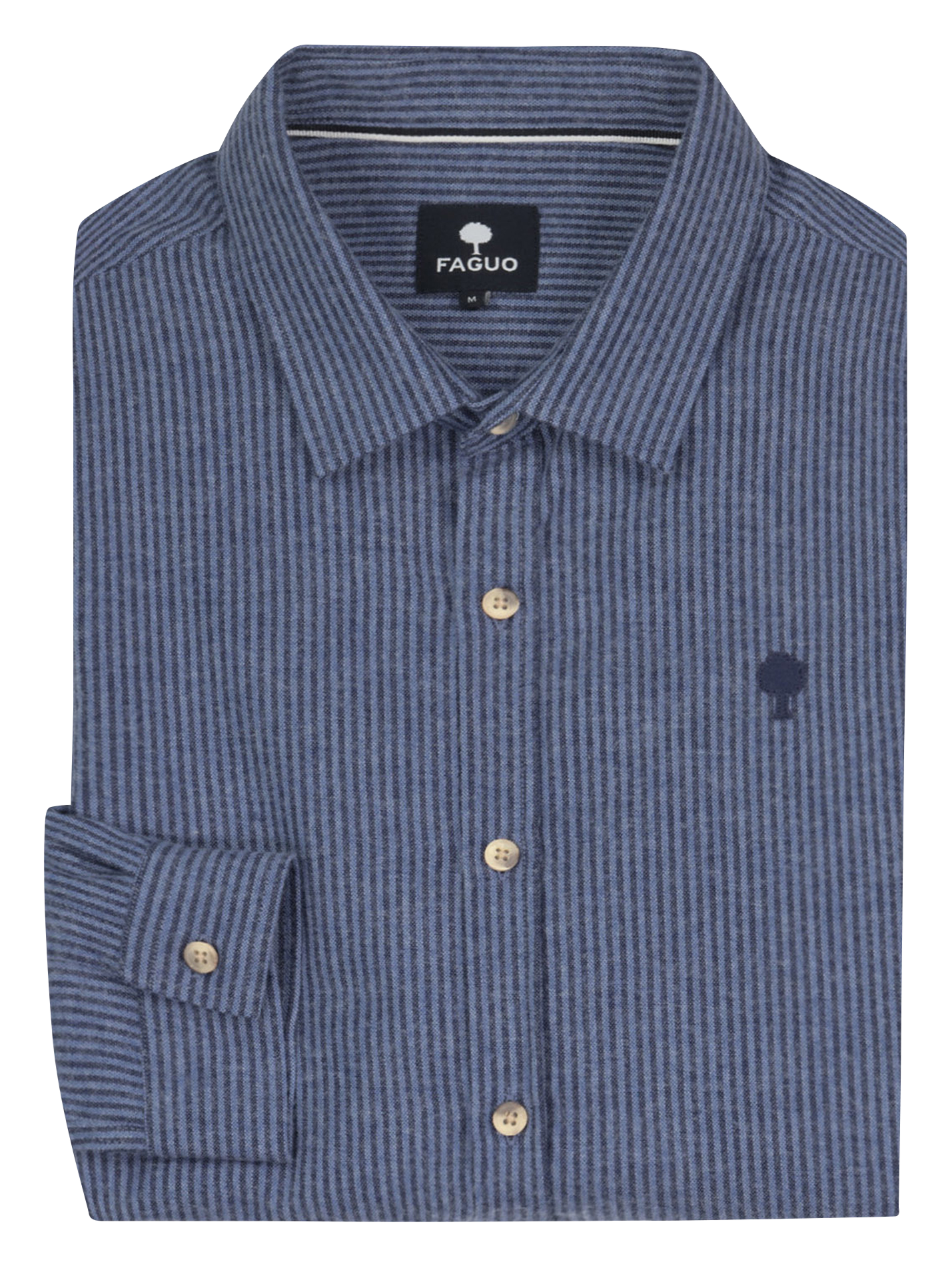Chemise col classique en coton FAGUO Bleu