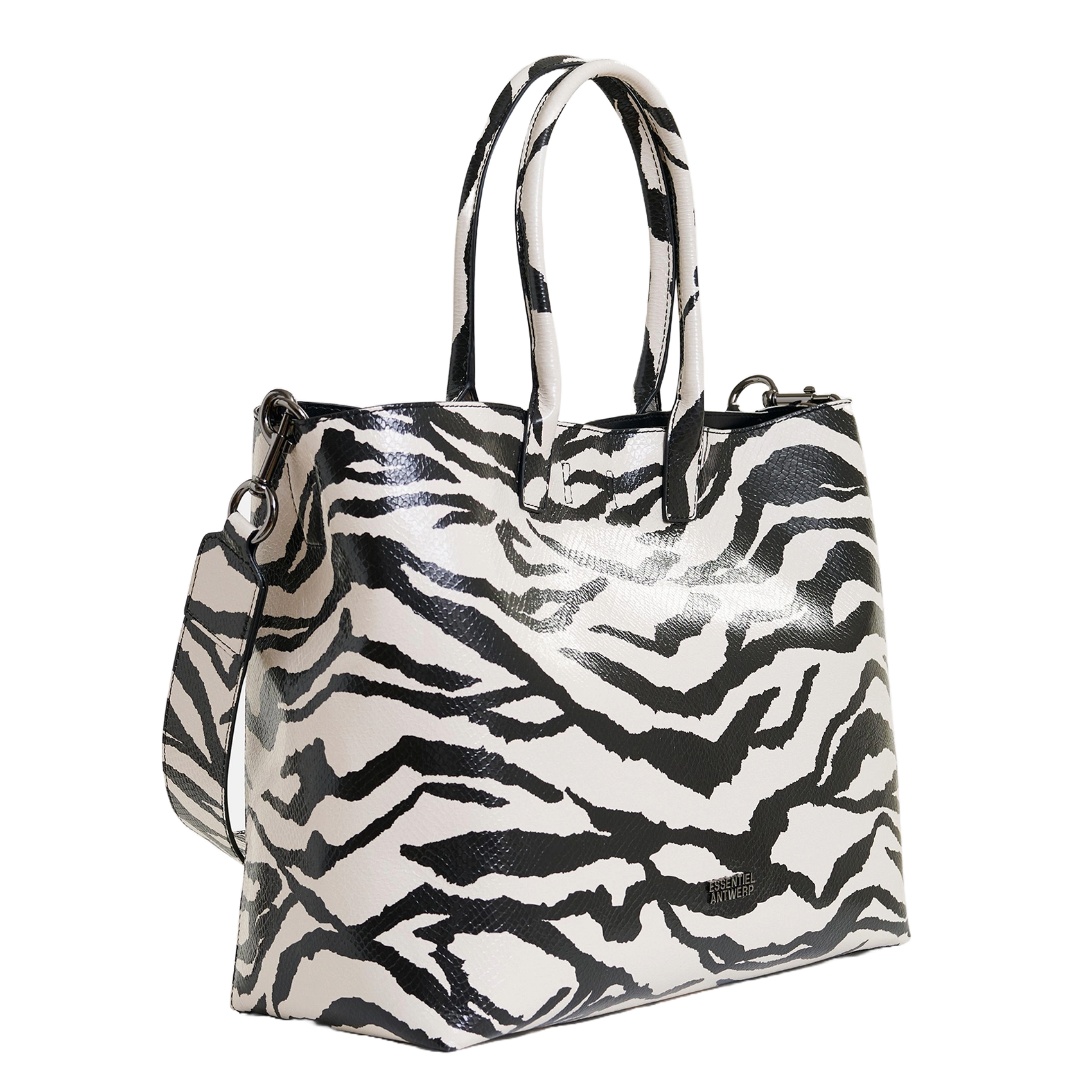 Cabas imprimé zèbre ESSENTIEL ANTWERP Noir