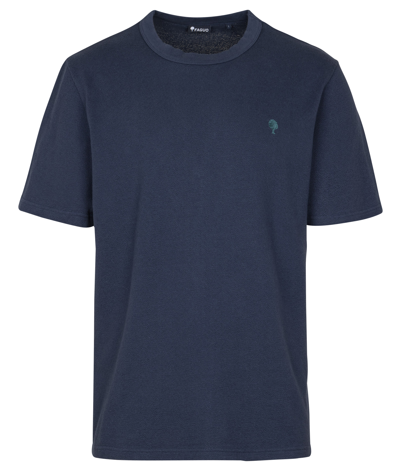 Short-sleeved plain t-shirt with logo FAGUO Blue