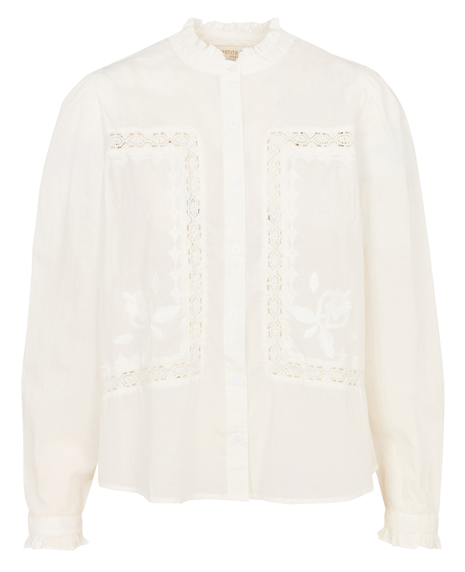Blouse col officier en coton LA PETITE ETOILE Beige