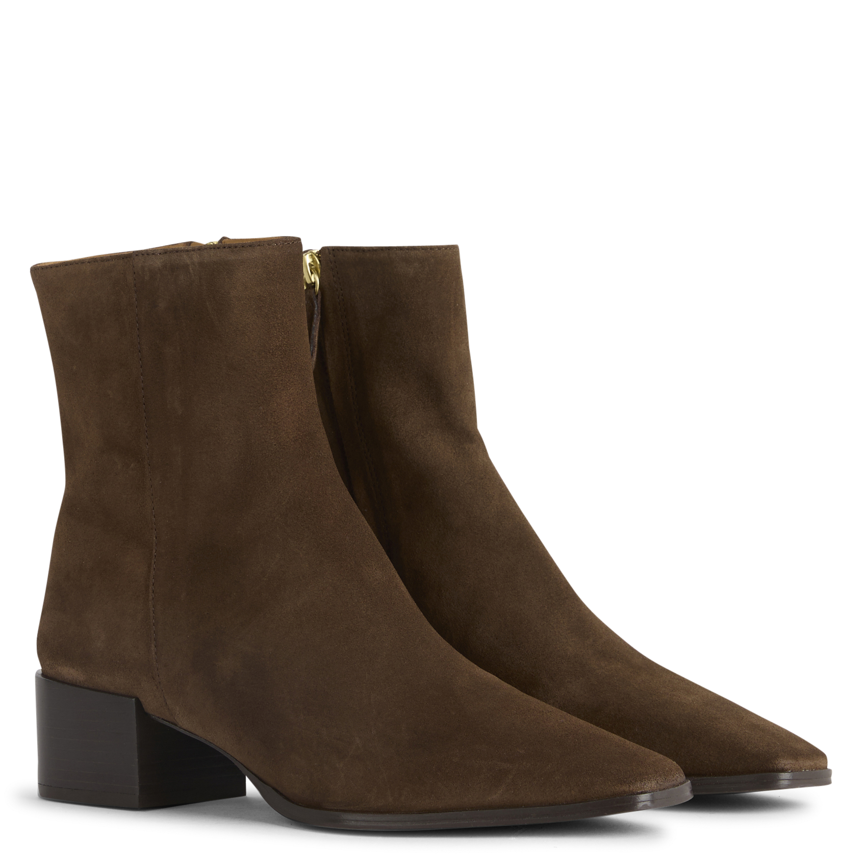 Suede leather ankle boot RIVECOUR Brown