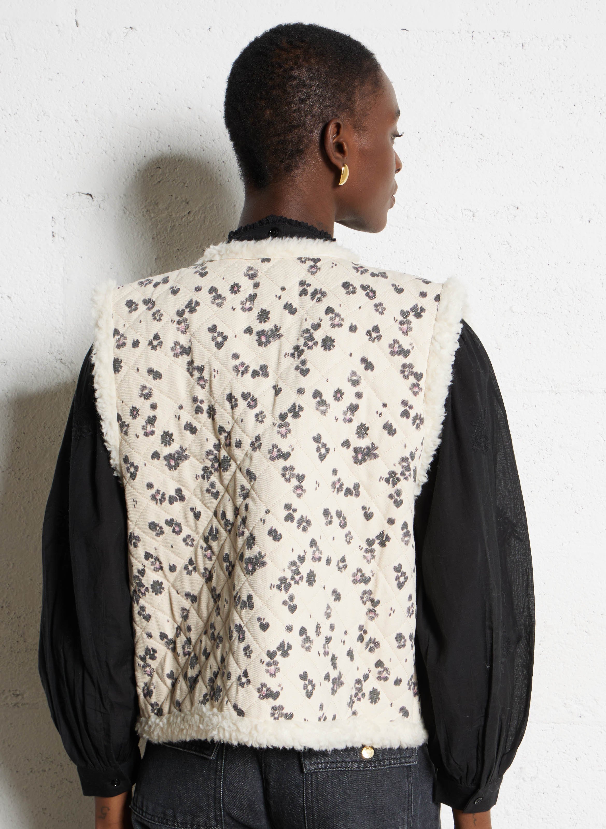 Katoenen jasje met ronde hals DES PETITS HAUTS Wit