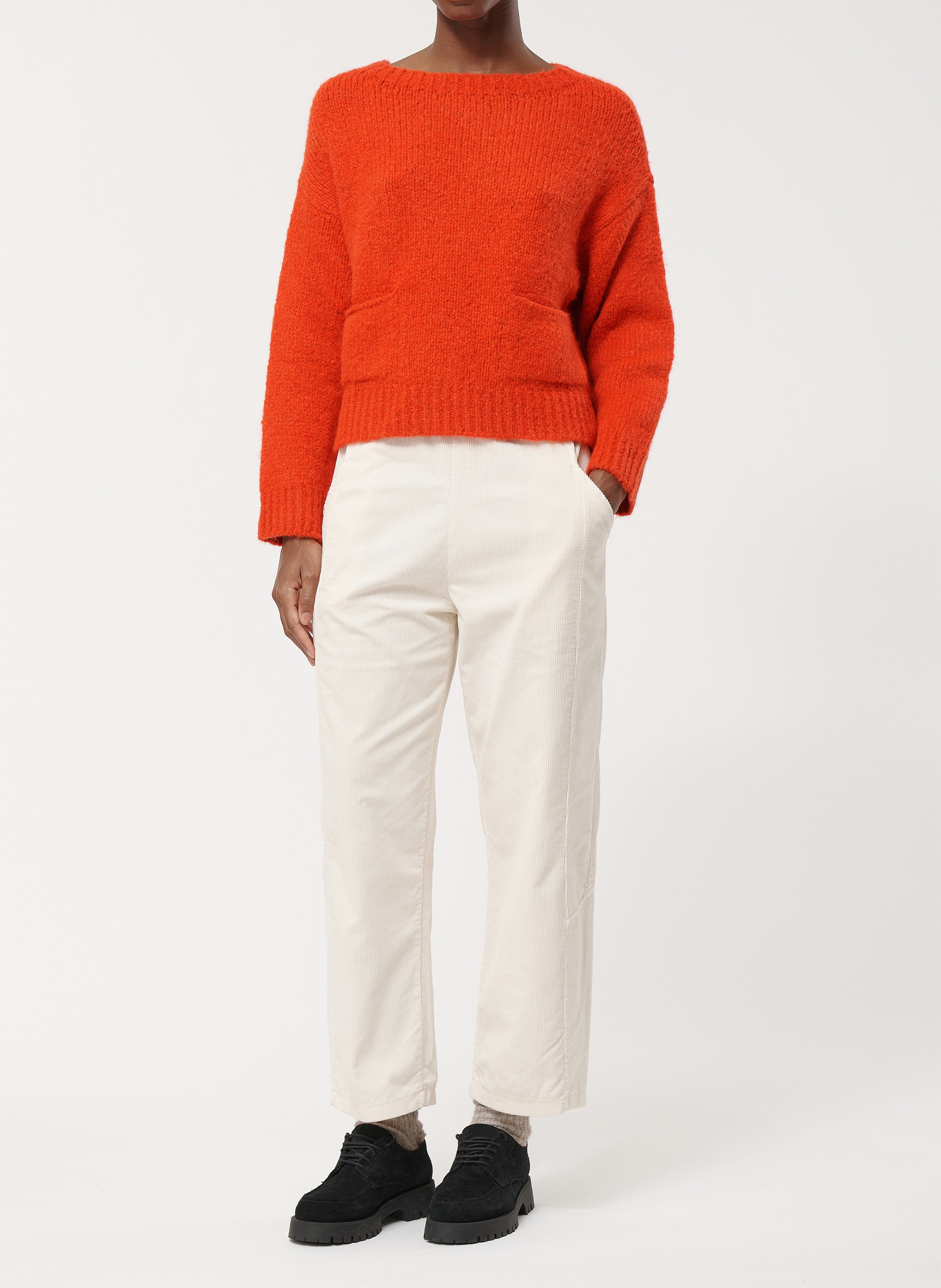 Pull oversize en maille tressée bouclette HUMILITY Orange