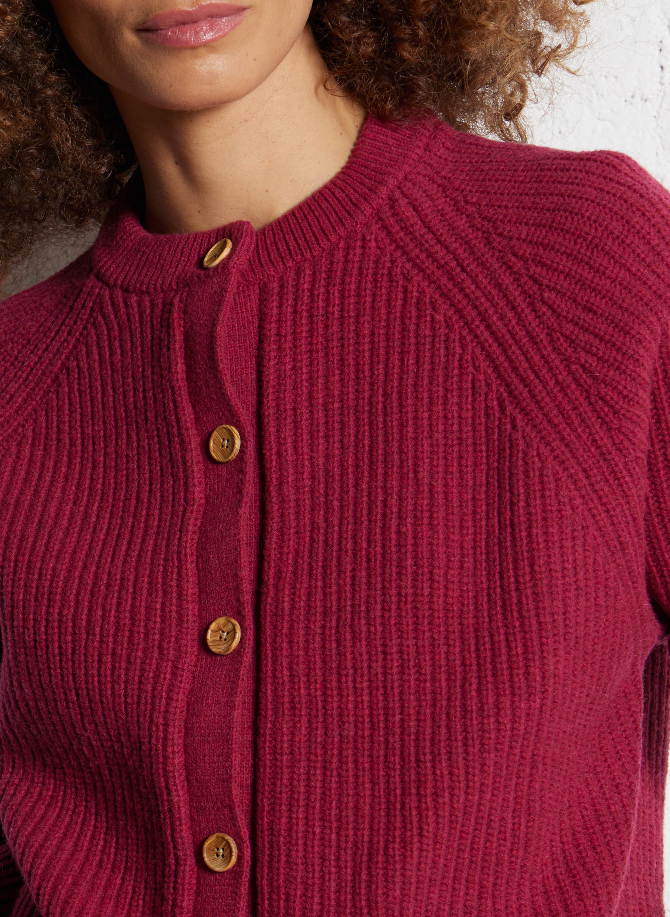 Cardigan boutonné en maille côtelée ARMOR LUX Rouge