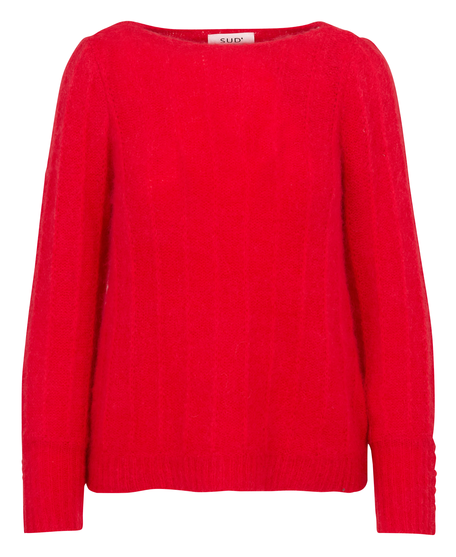 Pull droit uni en laine mélangée SUD EXPRESS Rouge