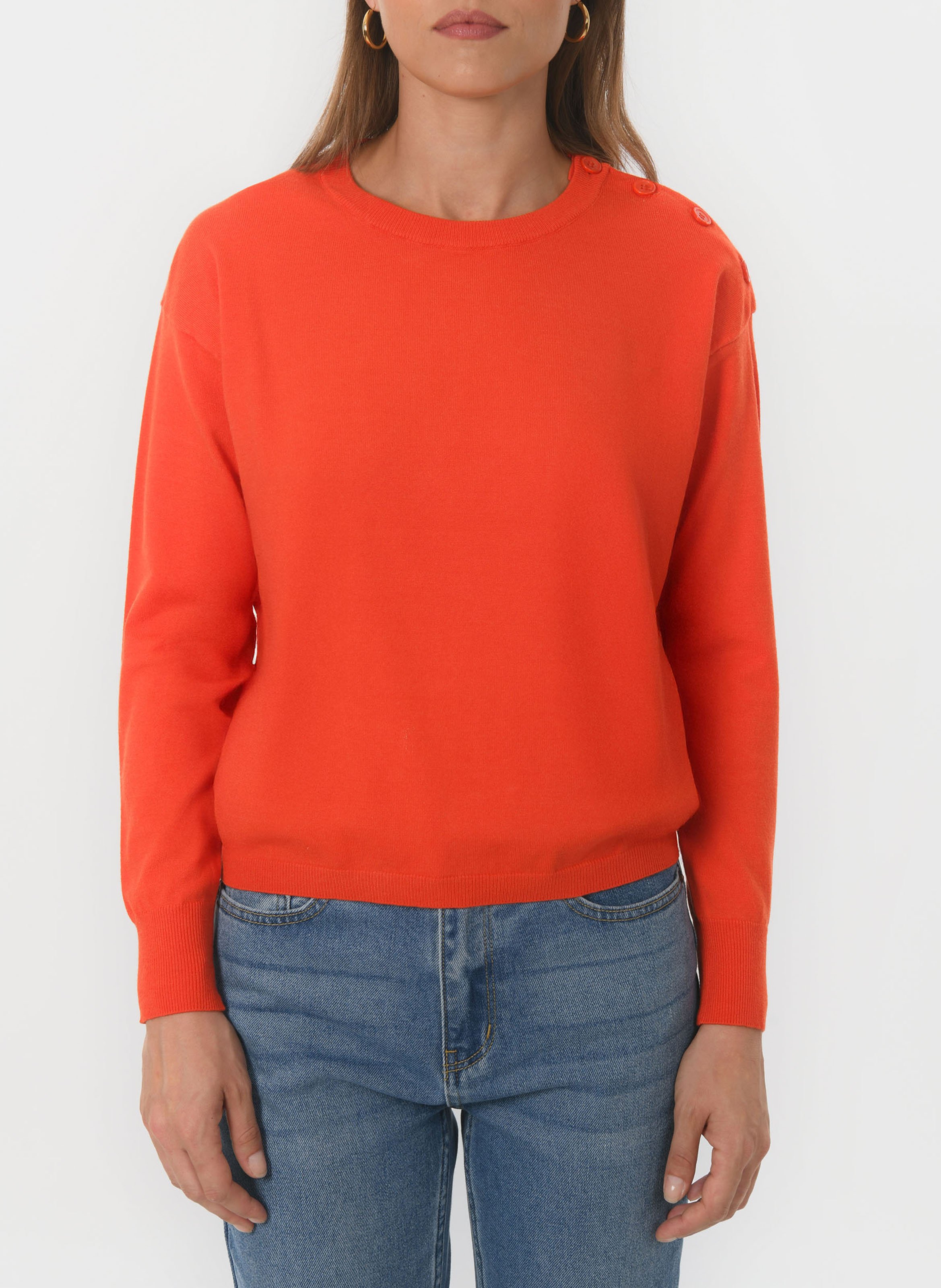Kurzärmliger Pullover mit Rundhalsausschnitt KOOKAI Orange