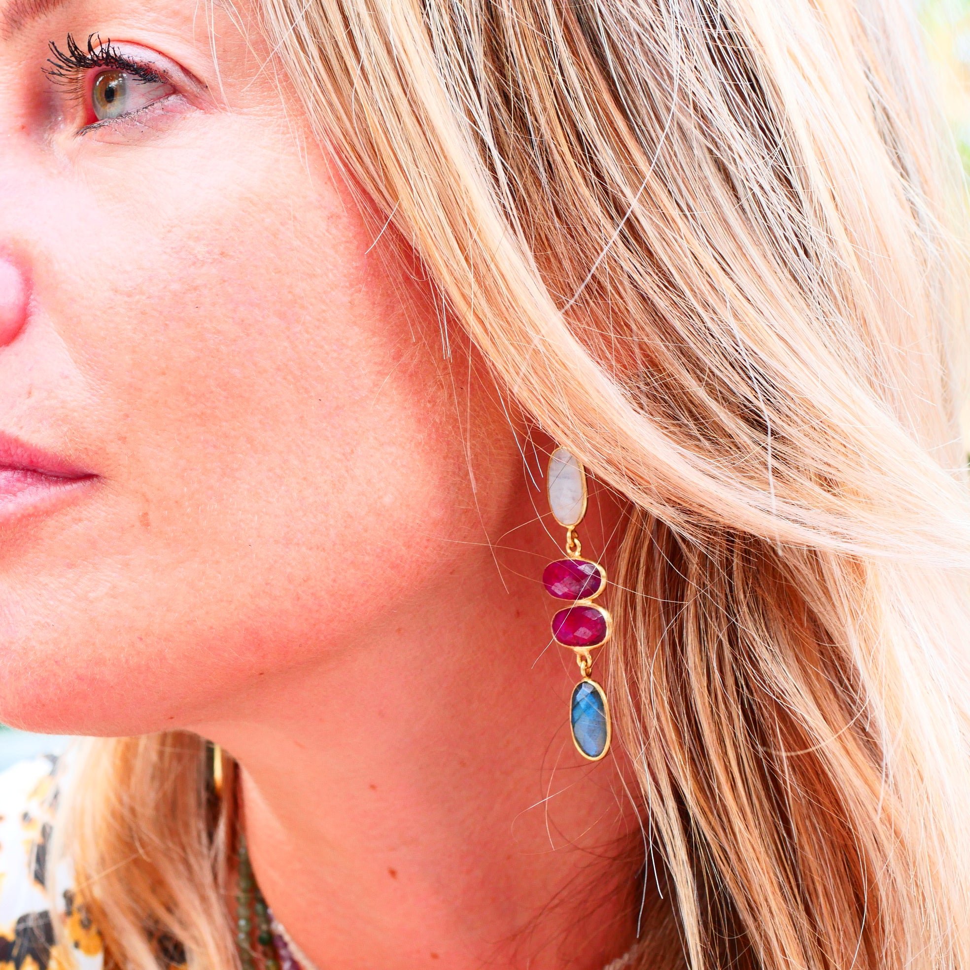 Labradorite earrings GINANDGER Grey