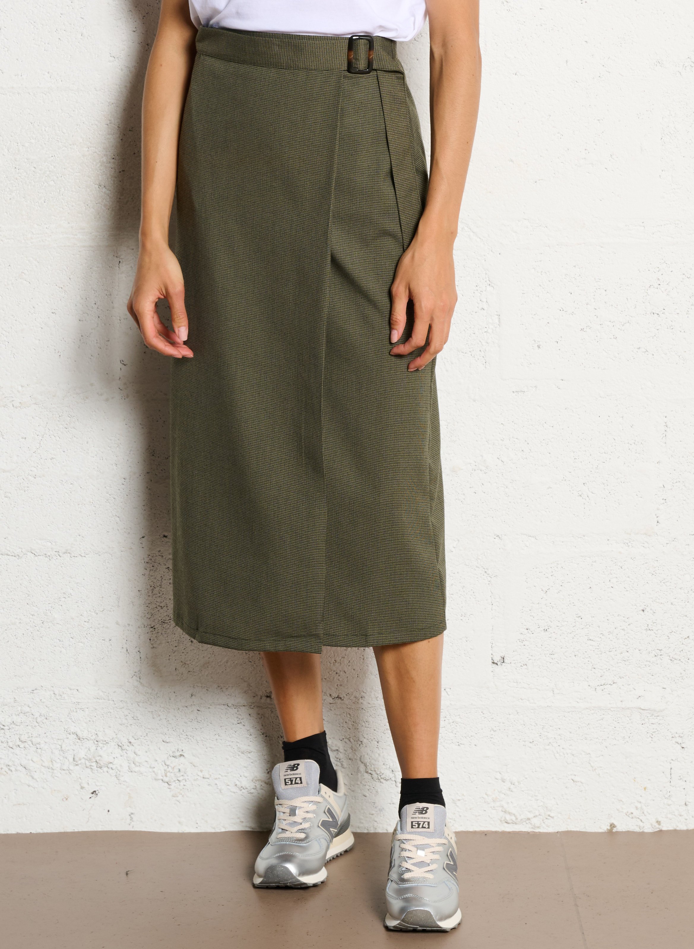 Karierter Midirock LA PETITE ETOILE Khaki