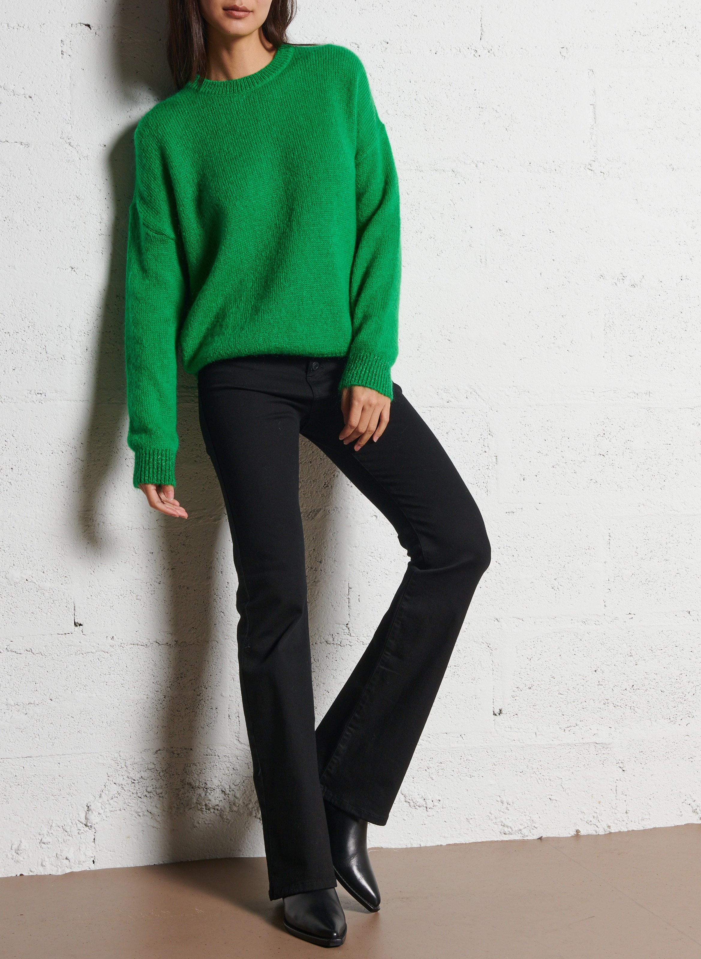 Flared jeans - katoenblend Zwart