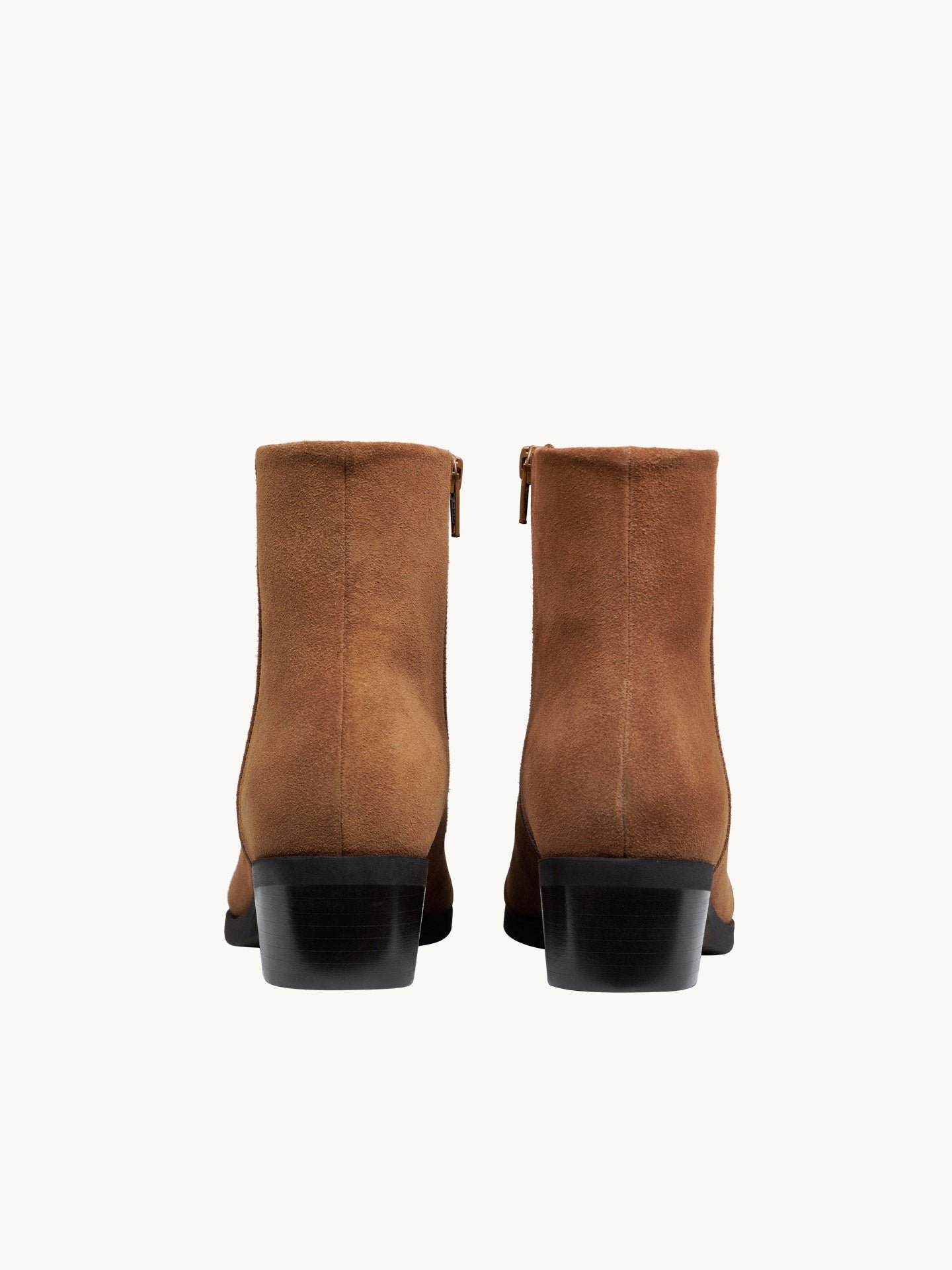 Heeled suede leather mid-calf boots EMZI PARIS Brown