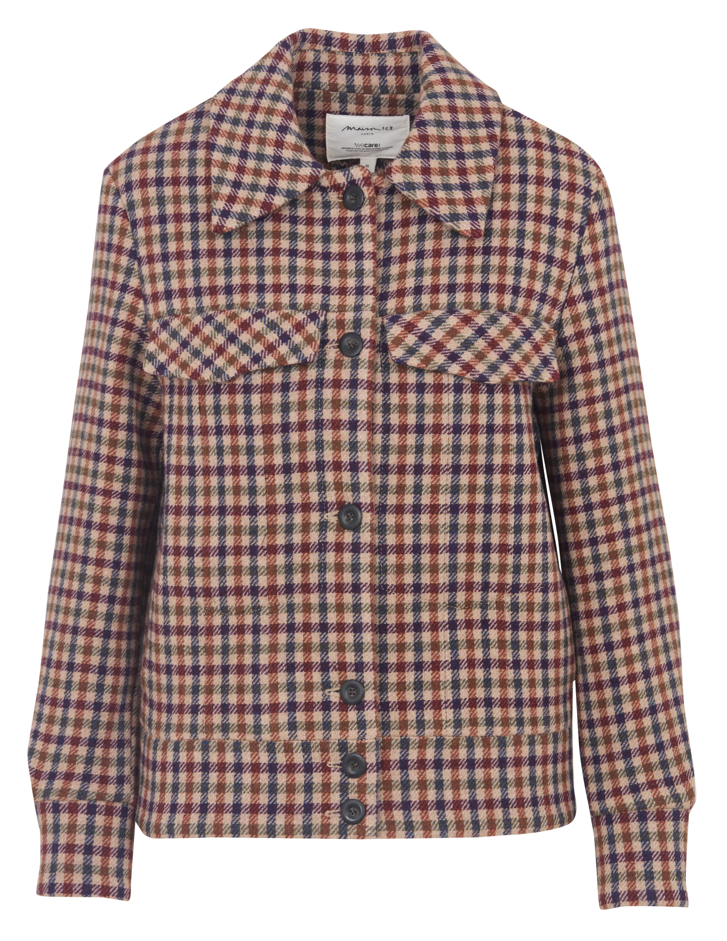 Classic-collar wool-blend jacket MAISON 123 Multicolored