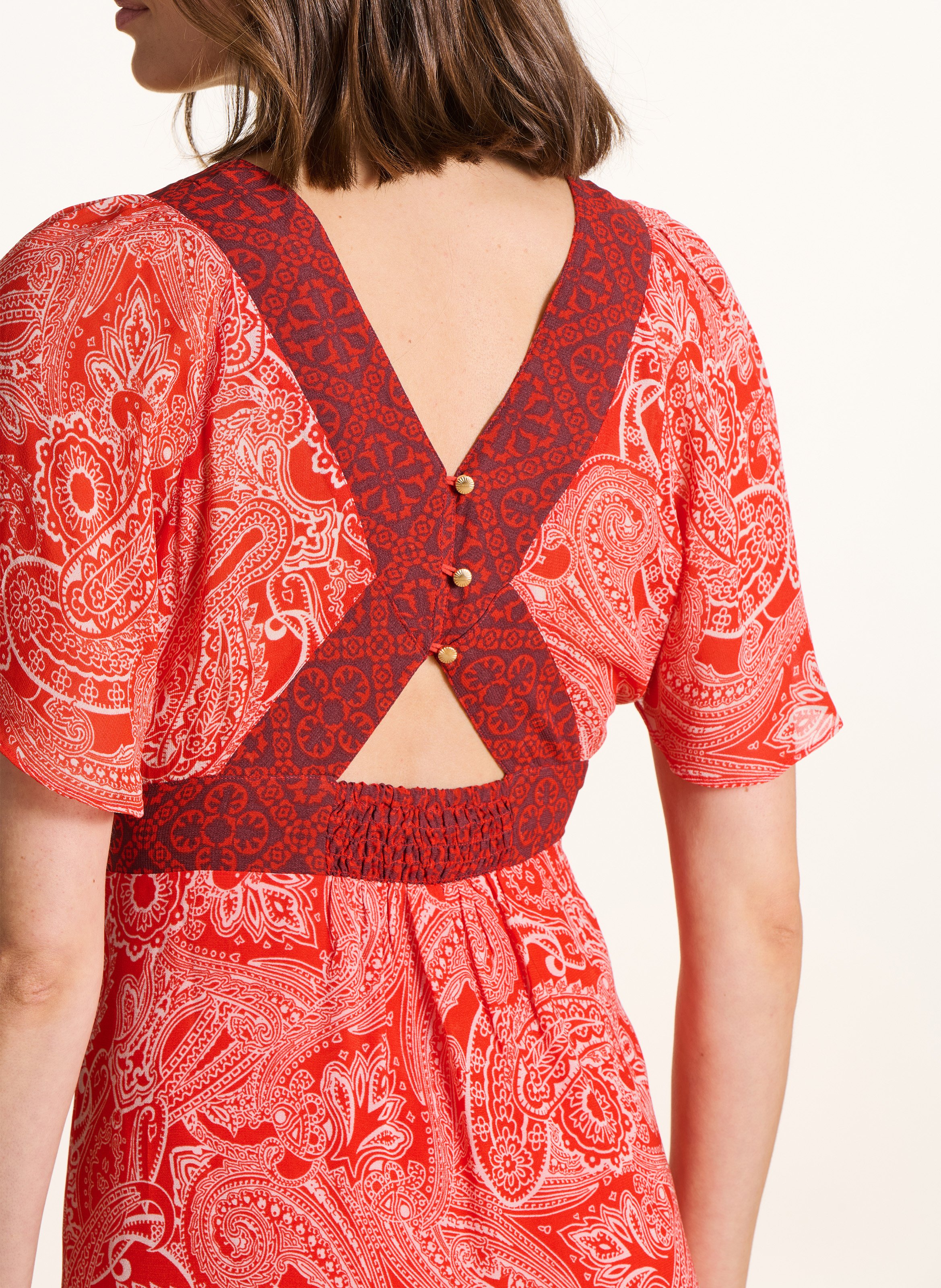 Long V-neck dress LA FEE MARABOUTEE Orange