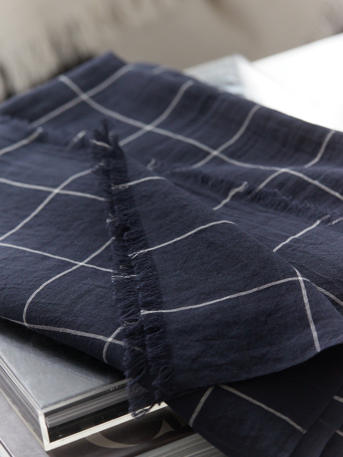Checked scarf CYRILLUS Blue