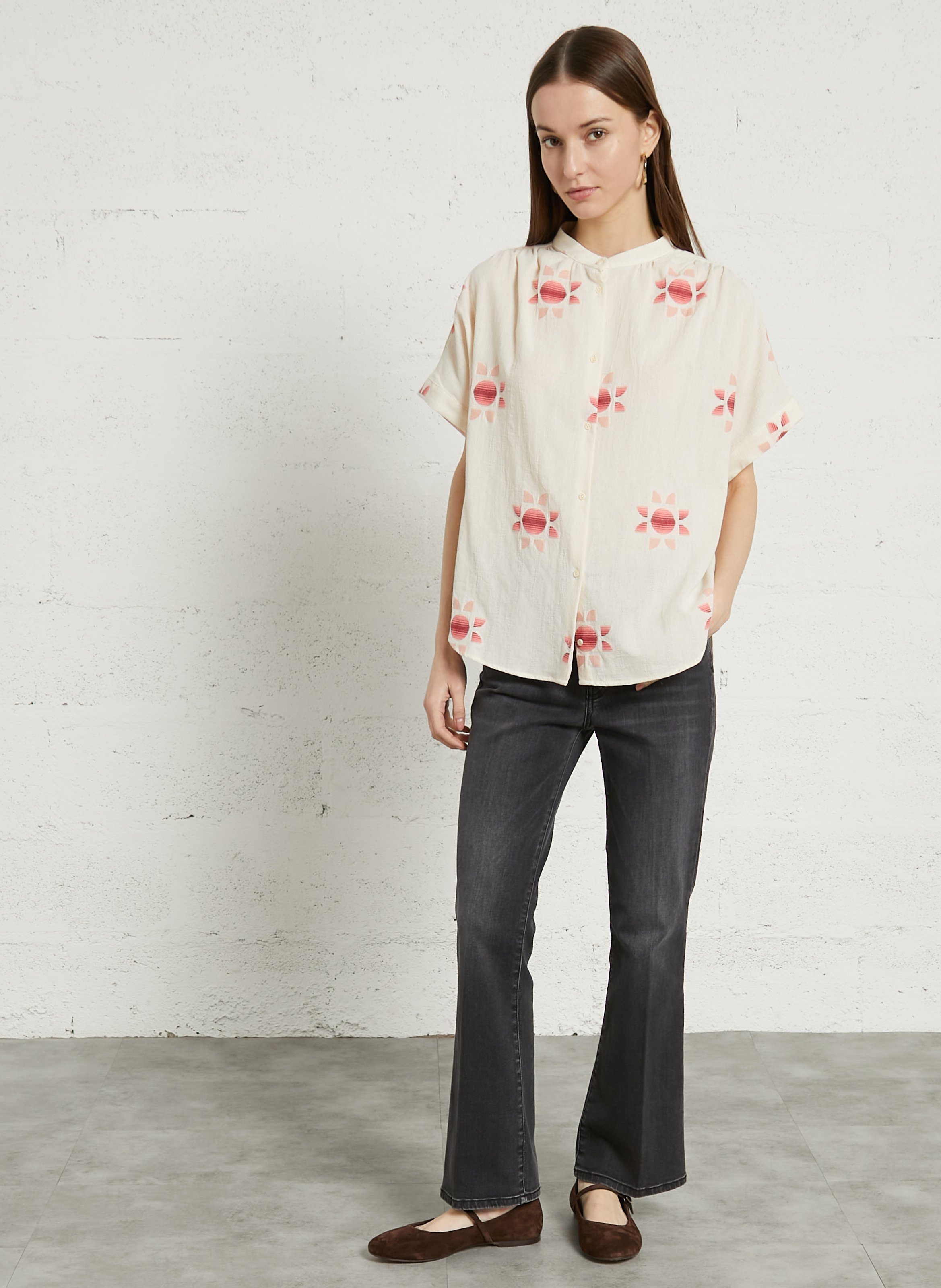 Flared cotton-blend jeans MAX MARA WEEK END Black