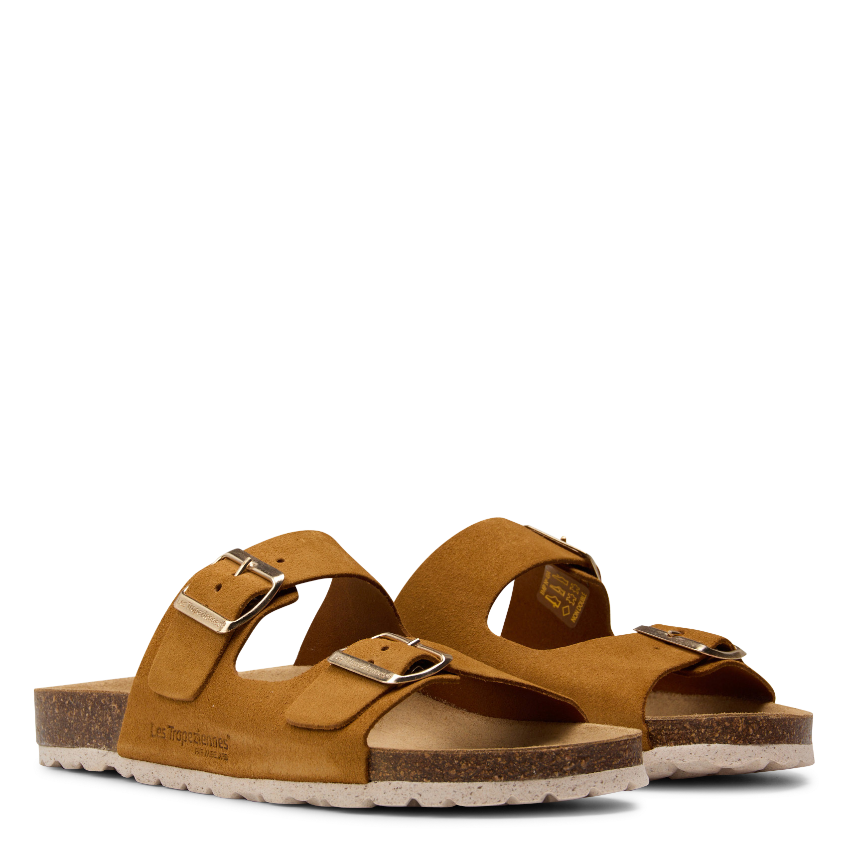 Sandales plates à brides en cuir LES TROPEZIENNES PAR M.BELARBI Marron