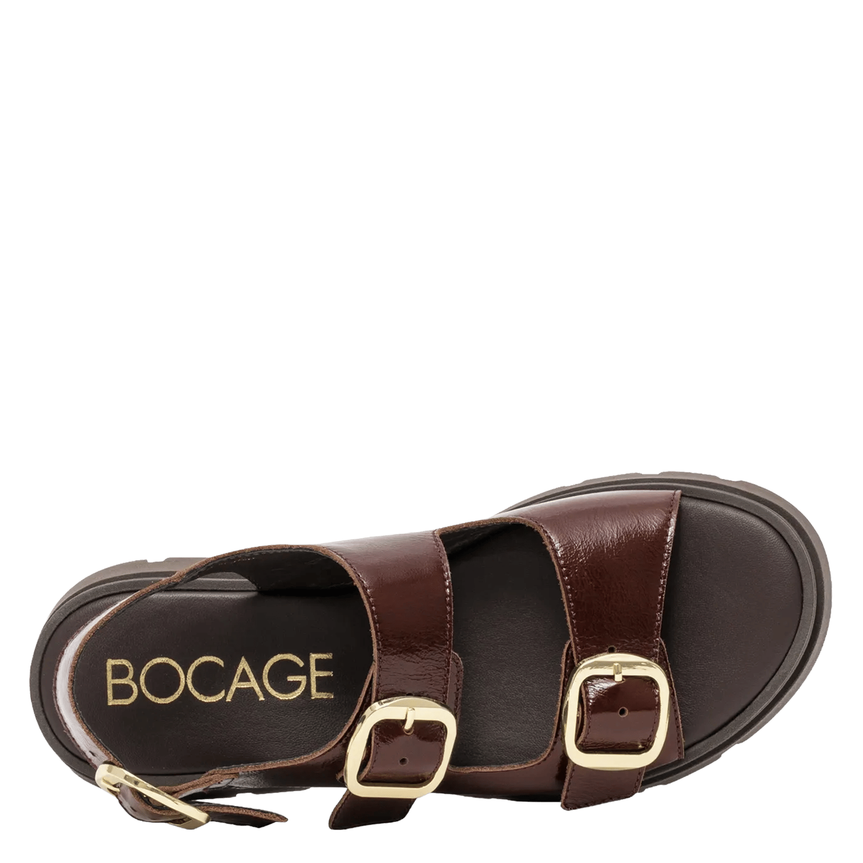 Fabia leather wedge sandals Brown