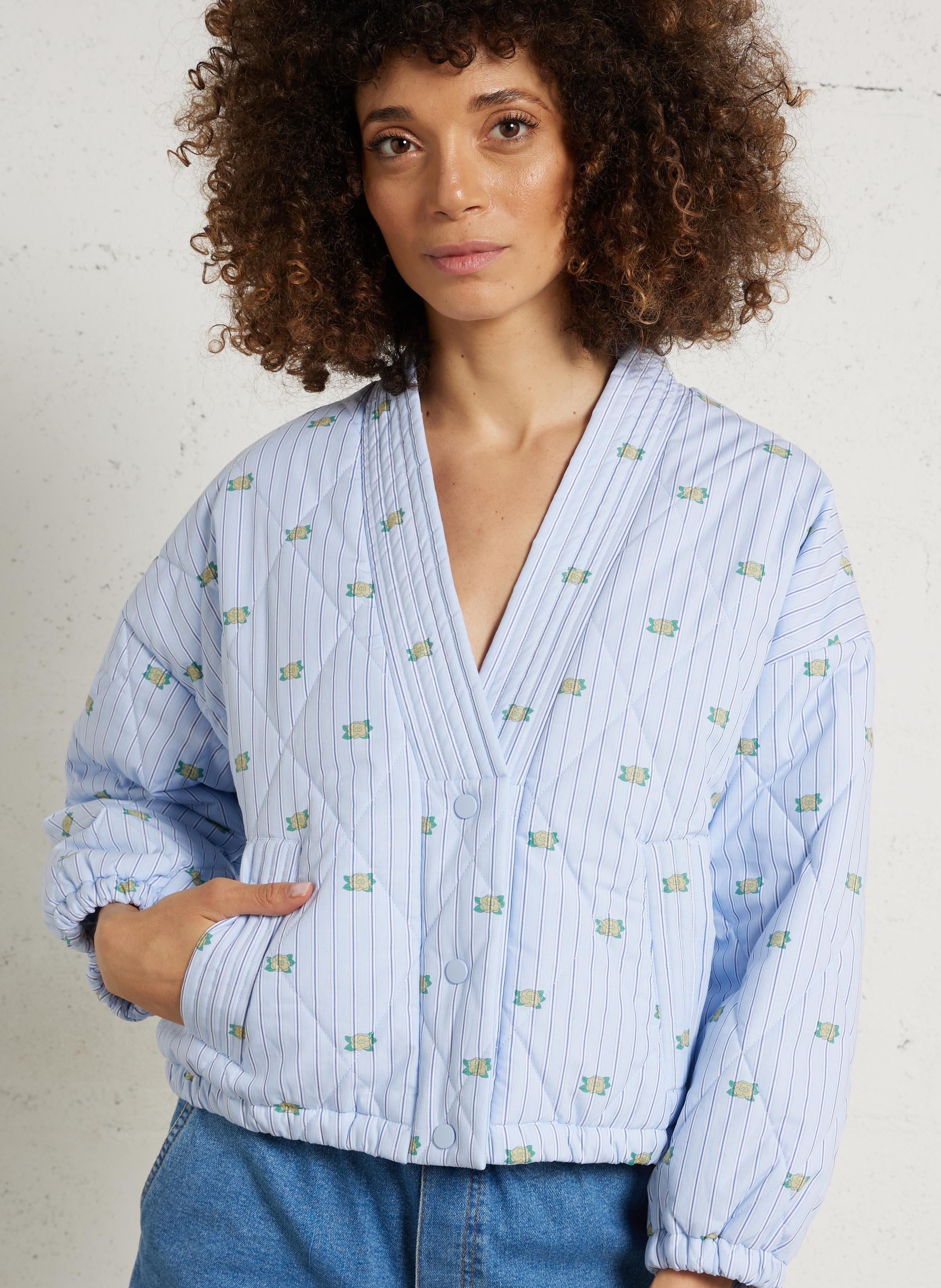 Oversize-Steppjacke aus Baumwolle THE TINY BIG SISTER Blau