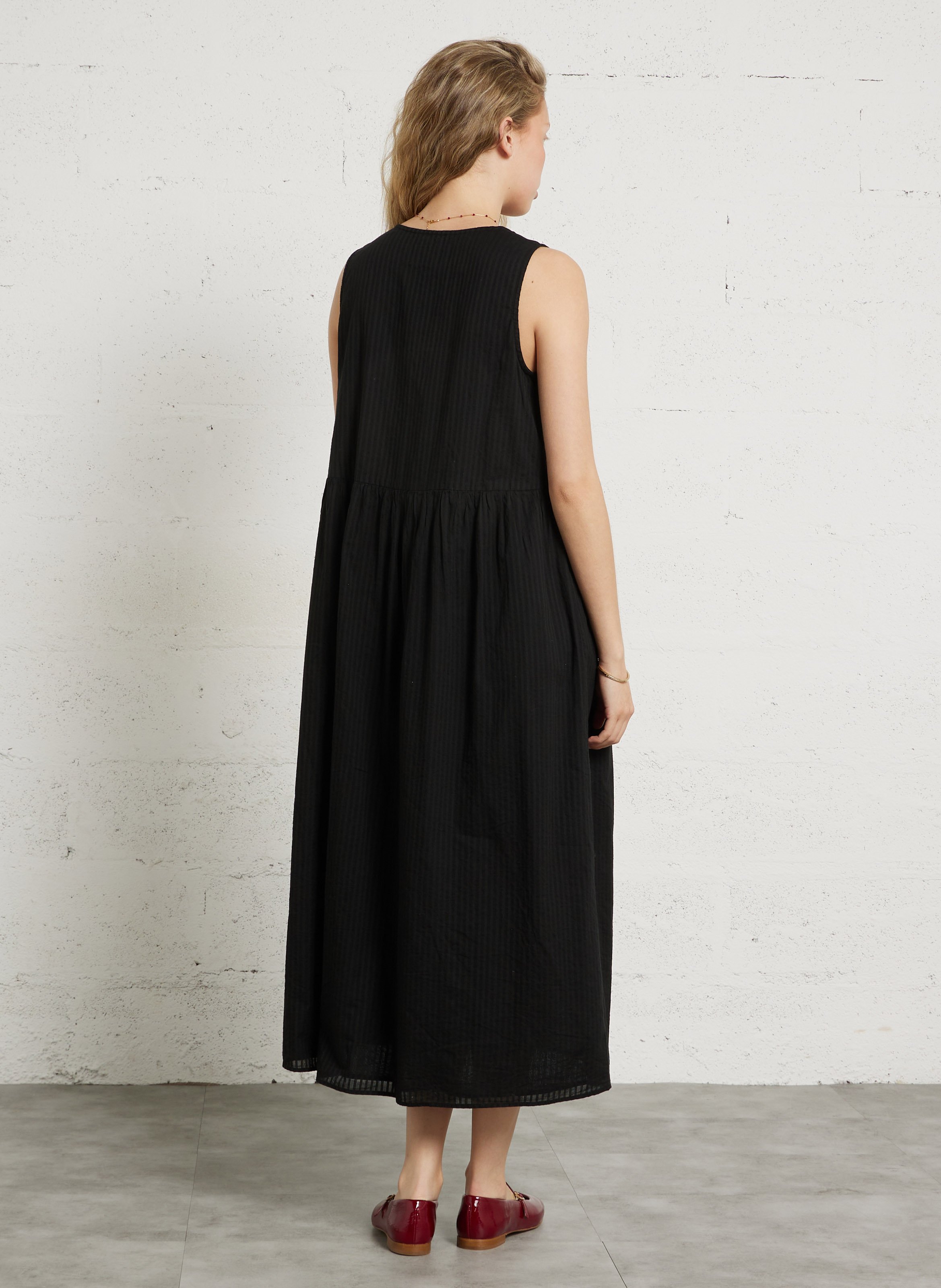 Robe ample col V sans manches DES PETITS HAUTS Noir