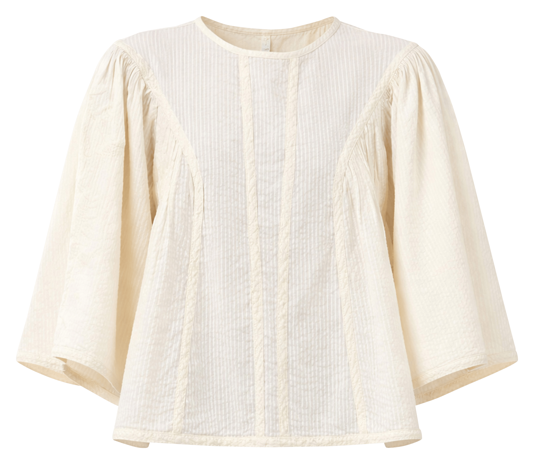 Gerade geschnittene Baumwollbluse mit Print BY BAR Weiss