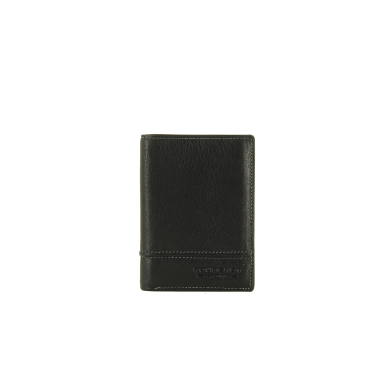 Calfskin leather wallet POURCHET Black