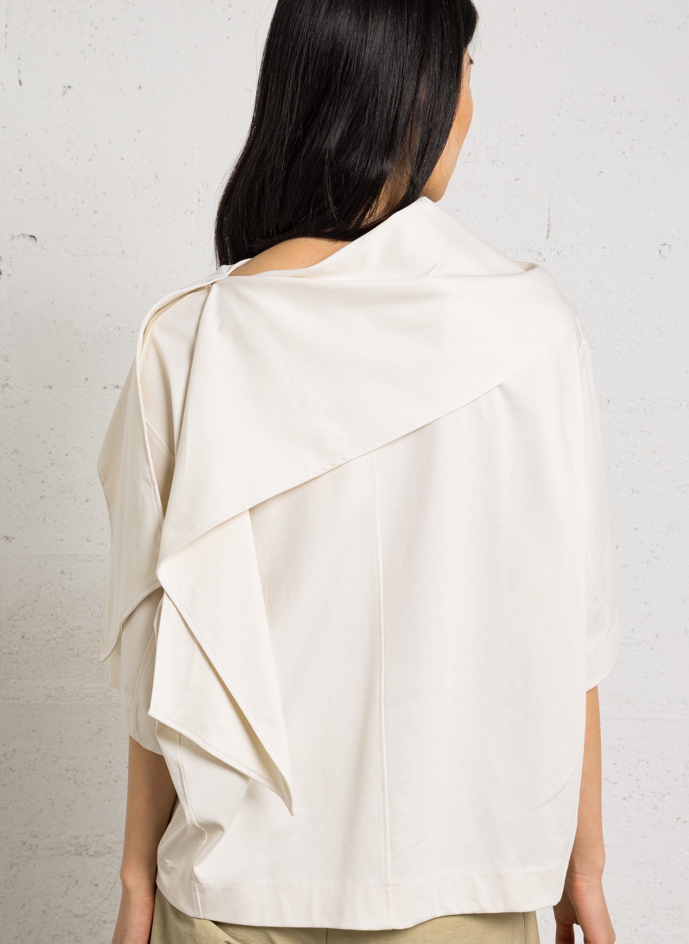 Round-neck organic cotton top SOEUR White