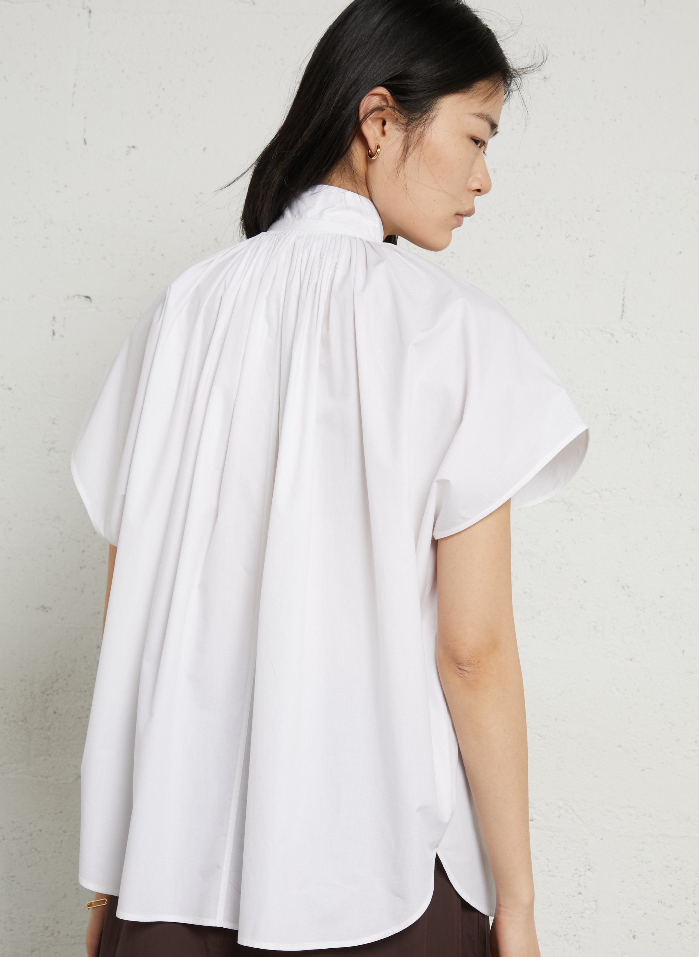 Weite Bluse mit kurzen Ärmeln aus Baumwolle LAURENCE BRAS Weiss