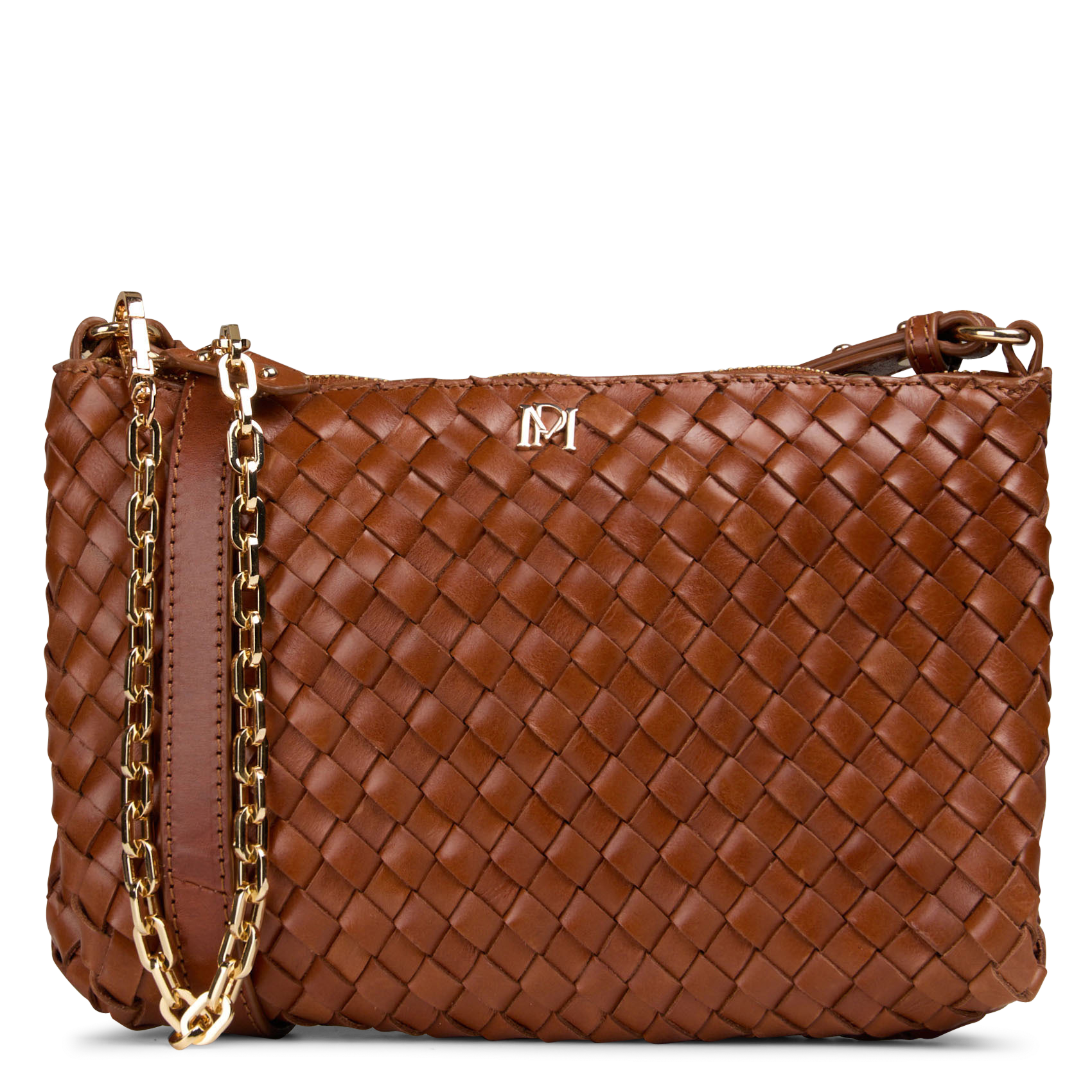 Kleiner geflochtener Schultertasche aus Leder. PETITE MENDIGOTE