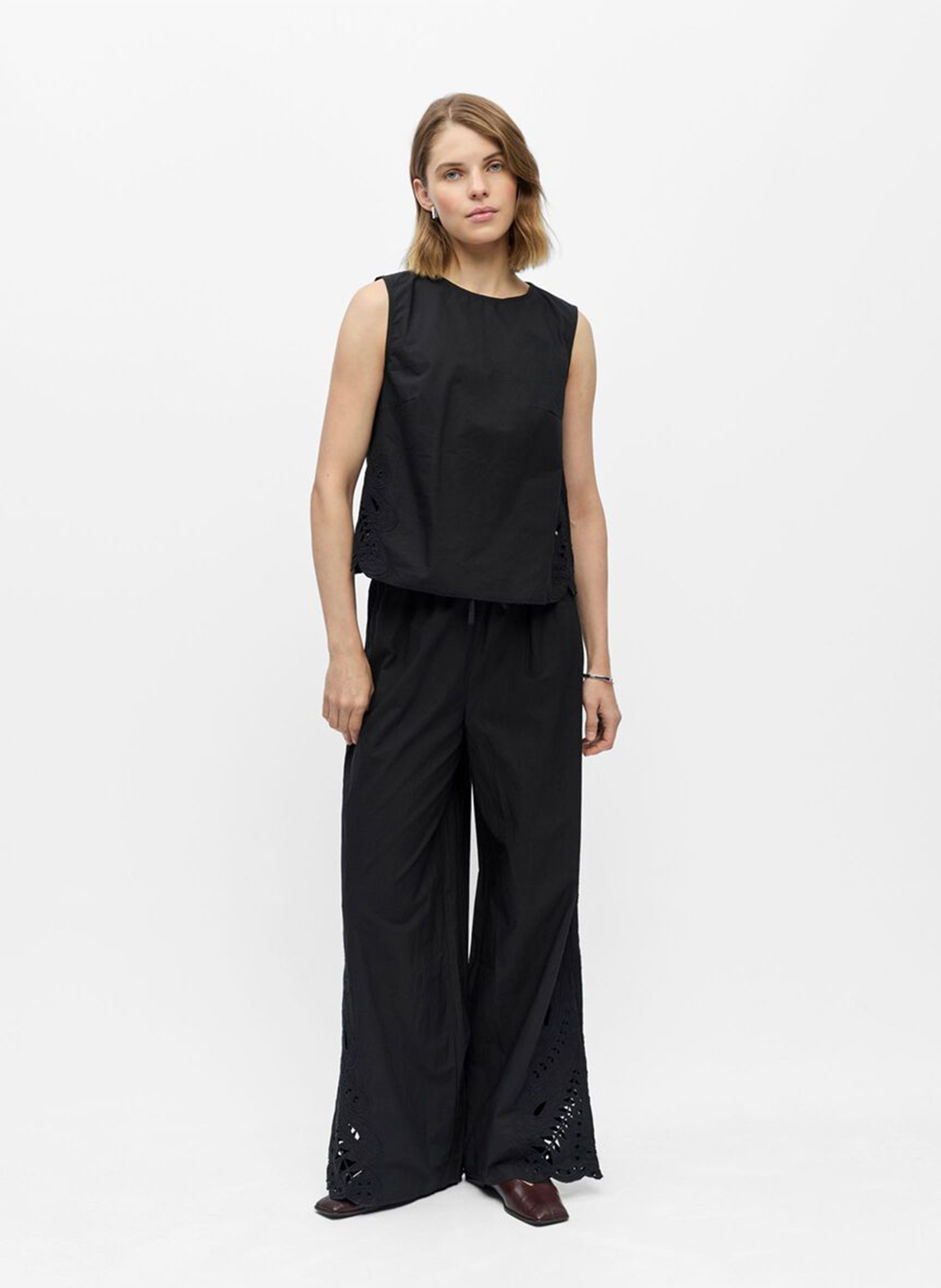 Bio-Baumwoll-Rundhals-Top OBJECT Schwarz