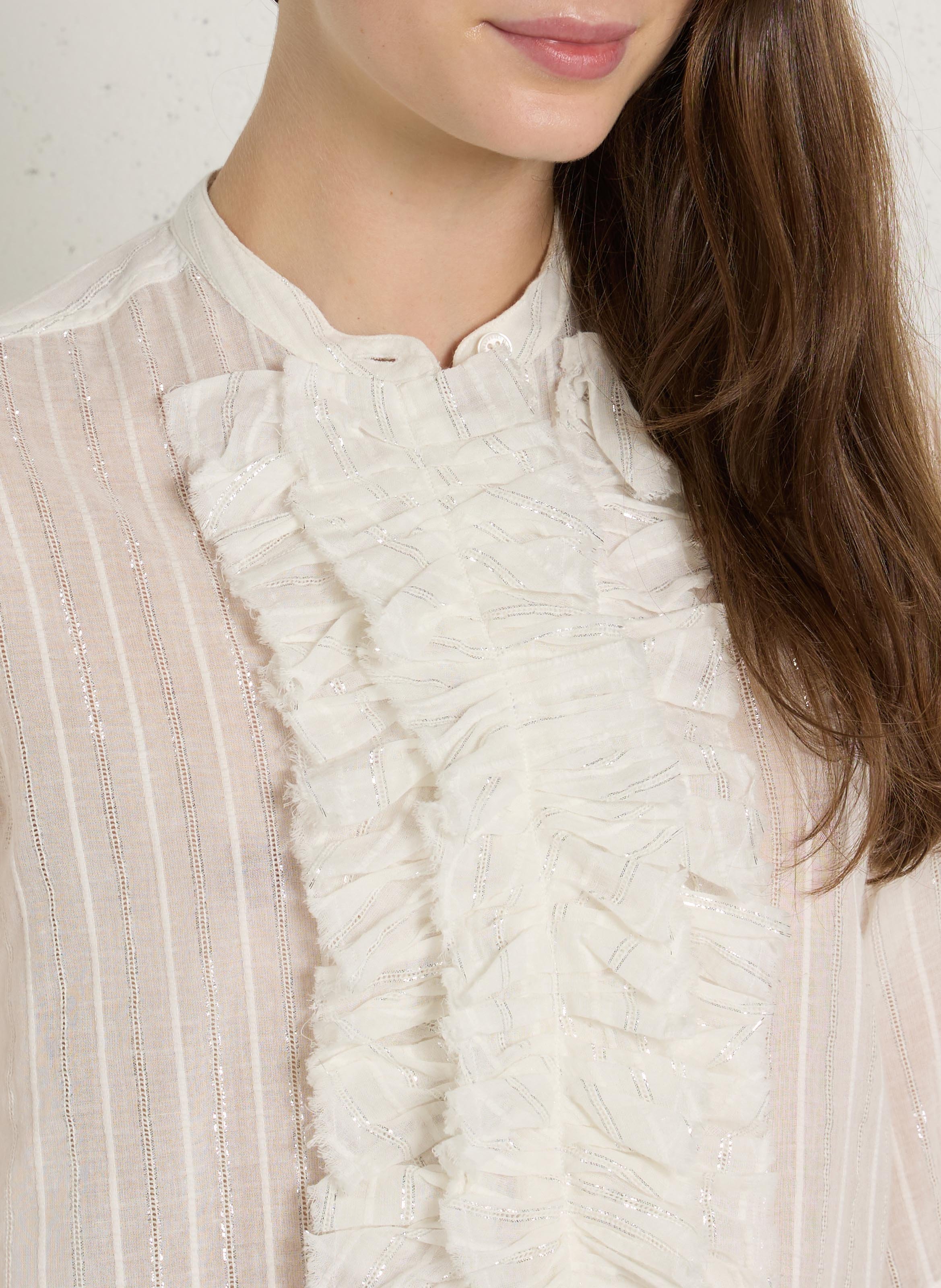 Top col rond en coton LAURENCE BRAS Blanc
