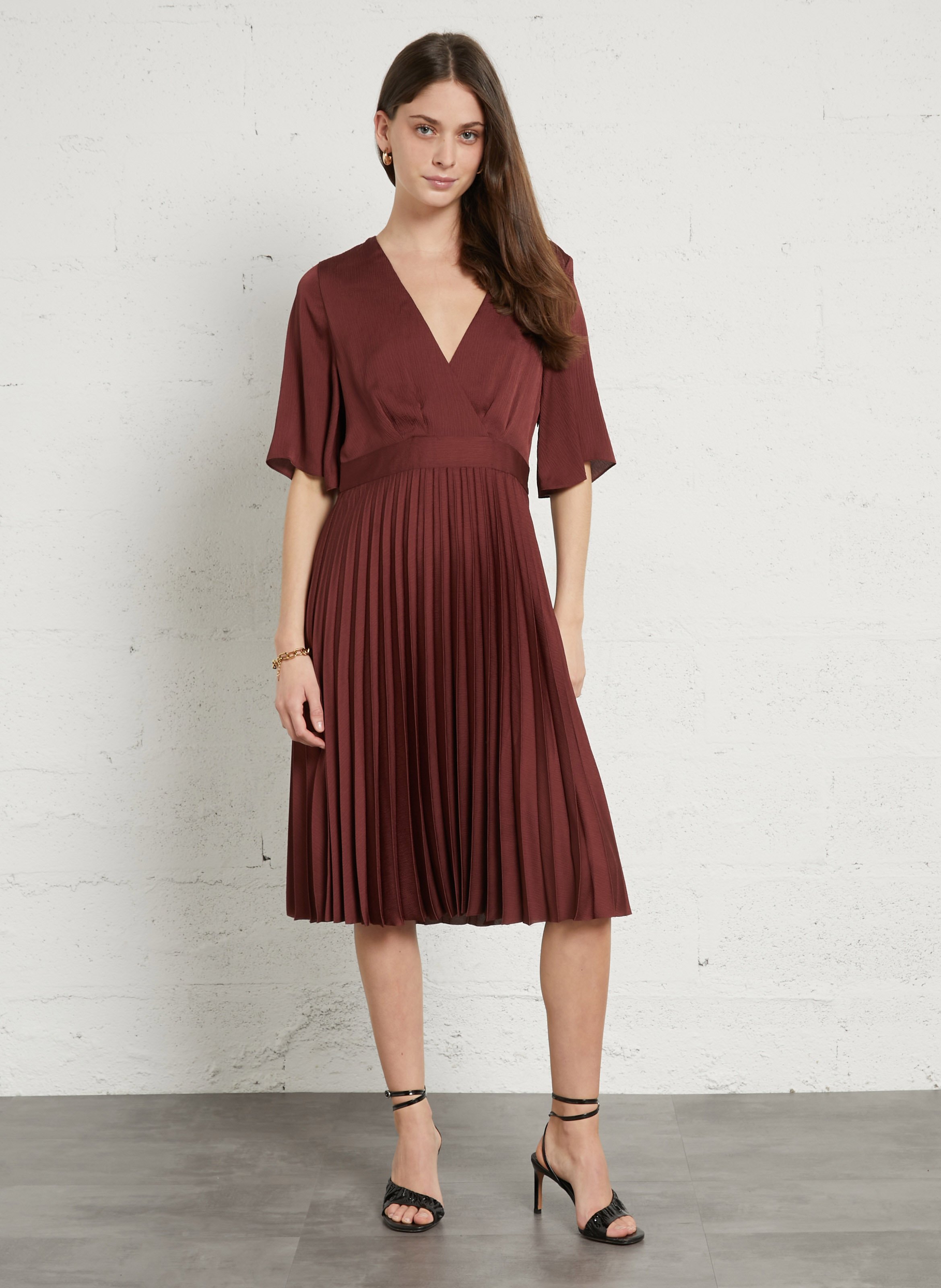 robe courte col cache-coeur MAISON 123 Rose