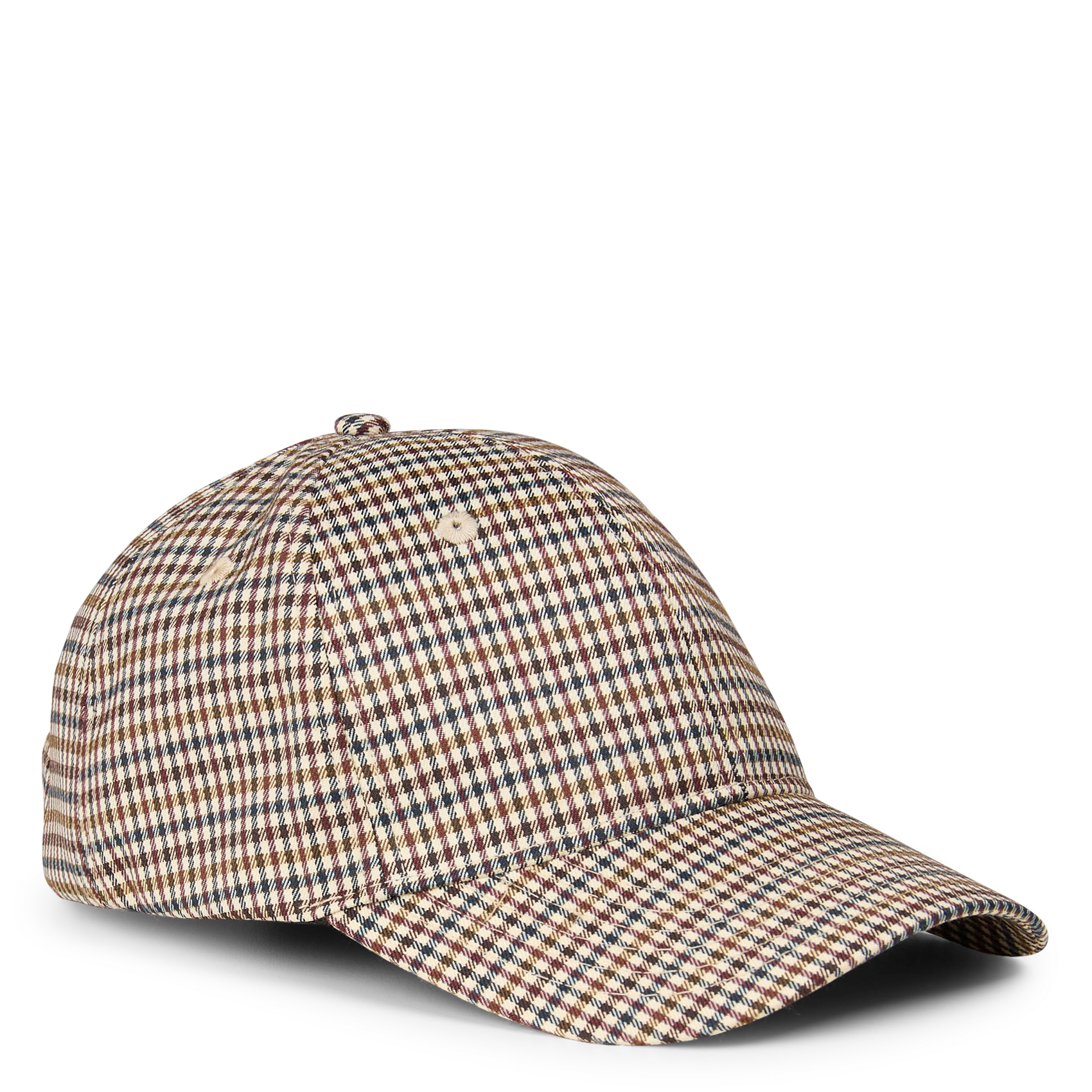 Houndstooth pattern cap SUNCOO White