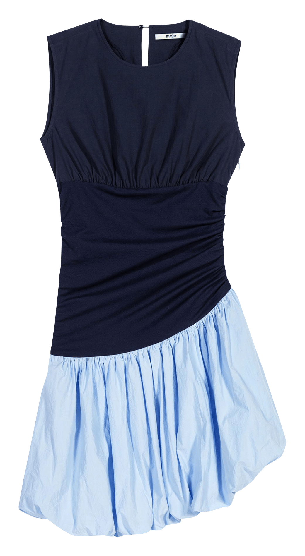 Robe courte bi-matière MAJE Bleu