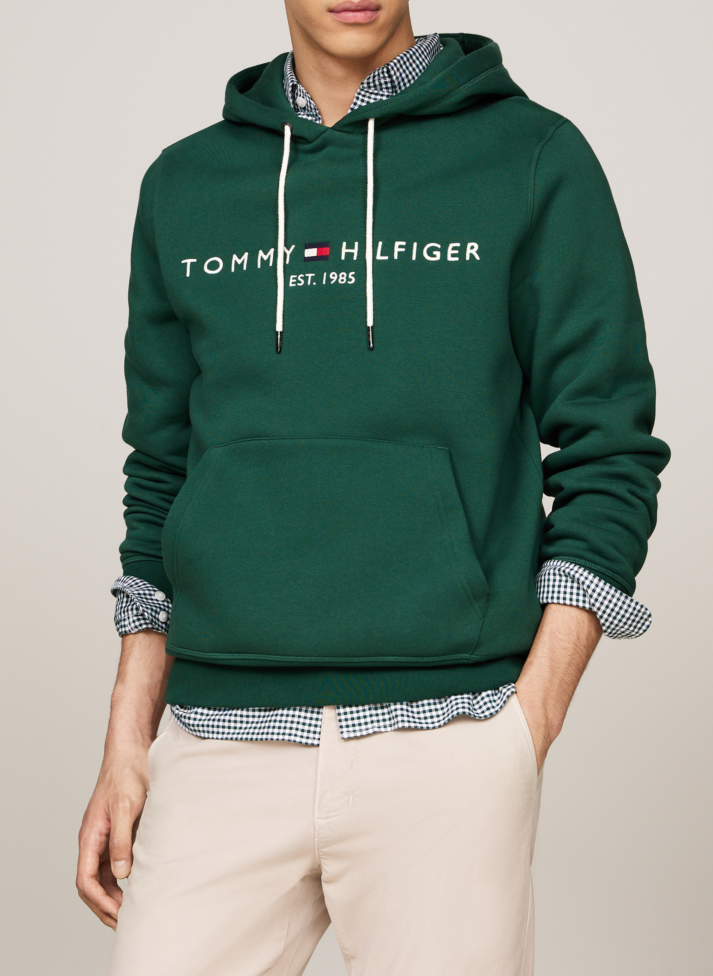Baumwoll-Sweatshirt mit Kapuze TOMMY HILFIGER Grun