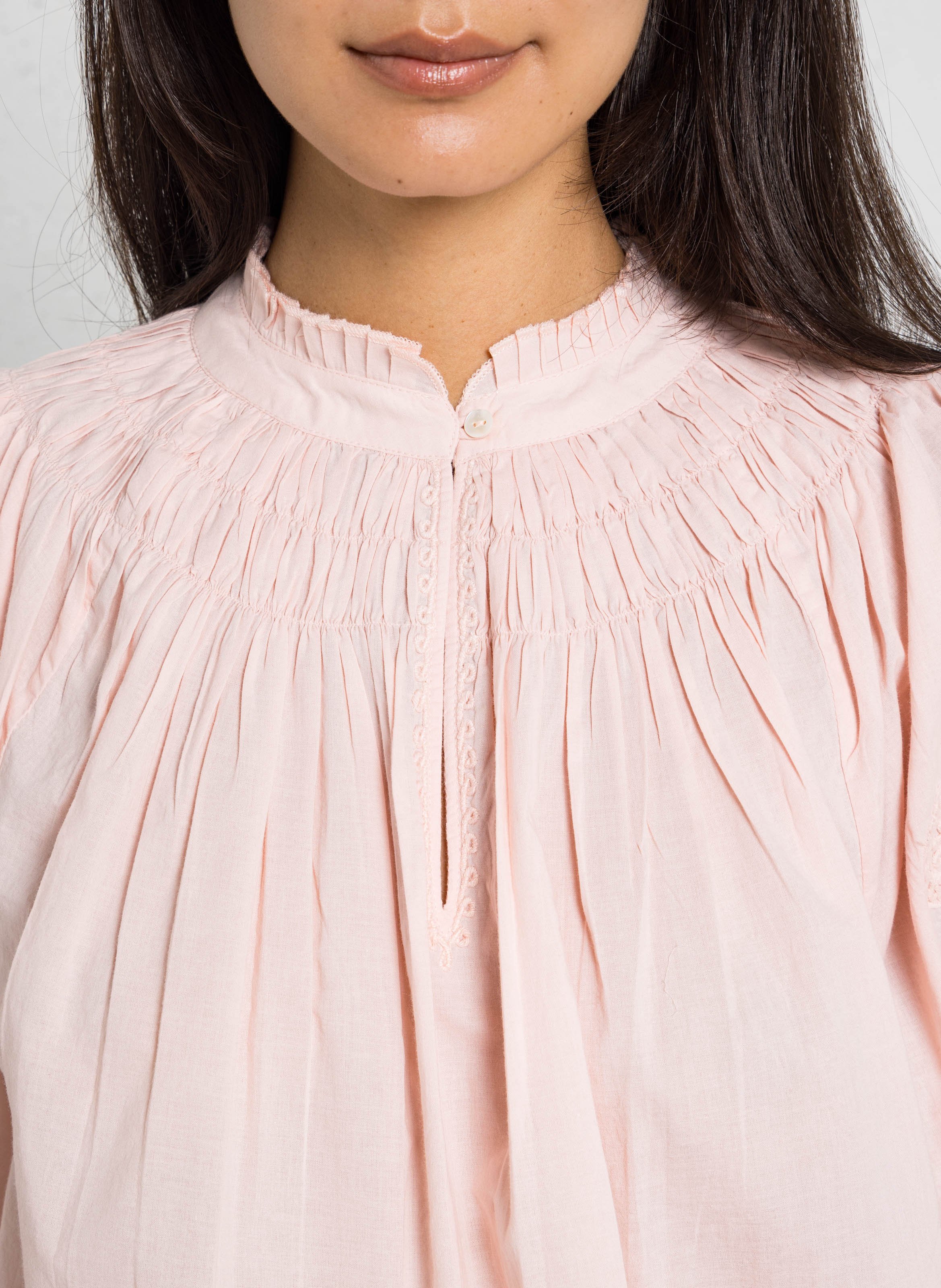 Round-neck cotton blouse MAISON 123 Pink