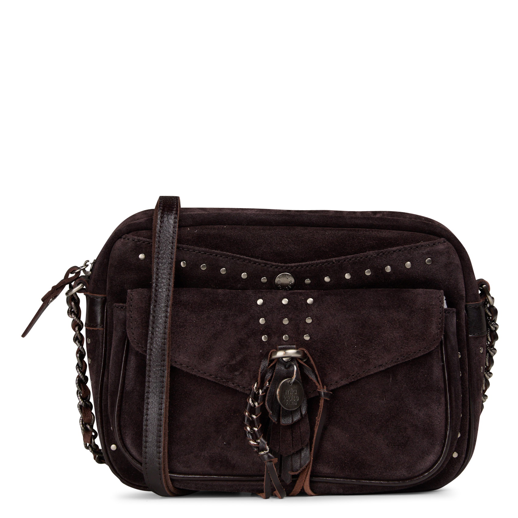 Sac bandoulière en cuir MILA LOUISE Marron