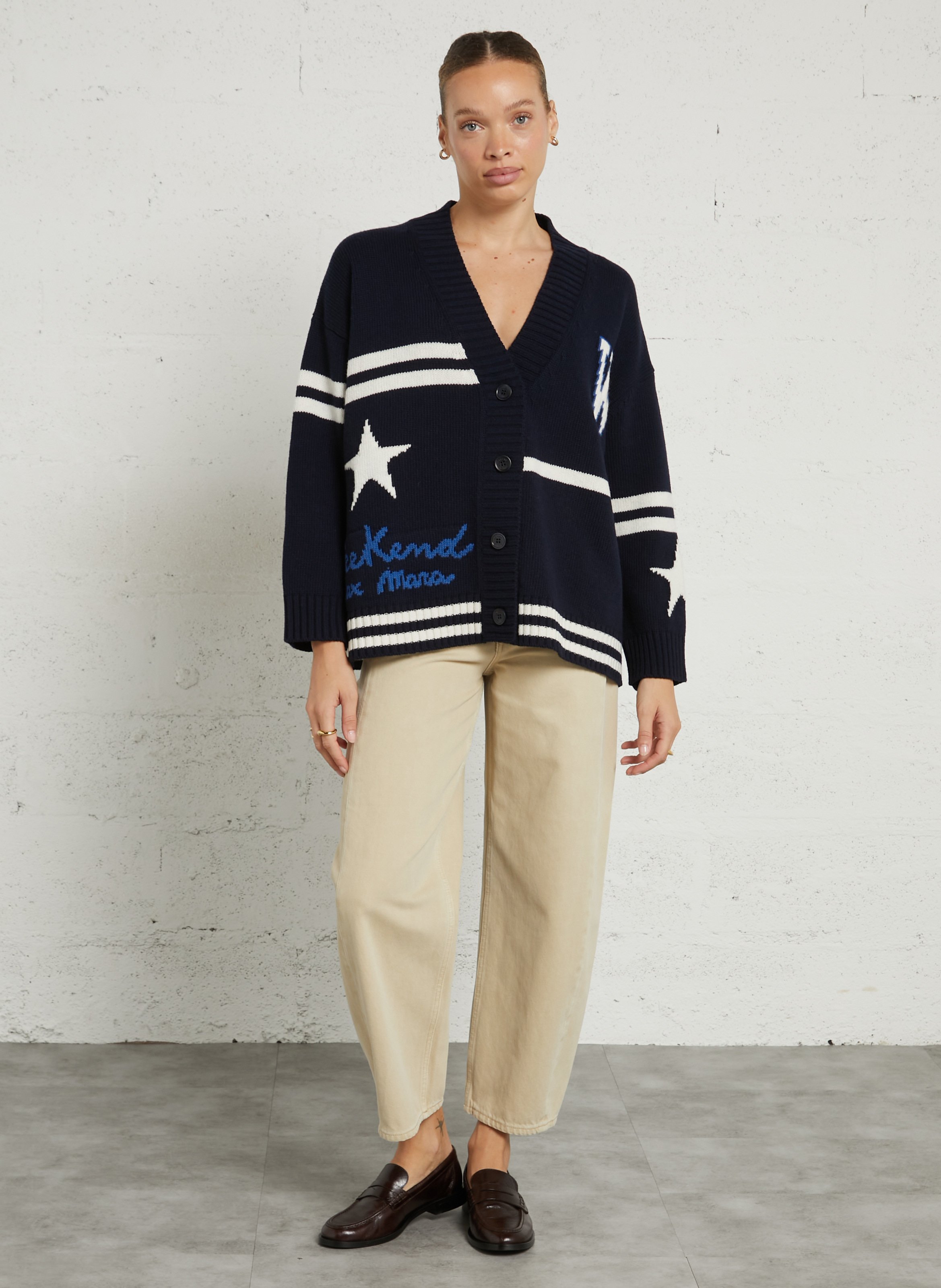 Long wool cardigan MAX MARA WEEK END Blue